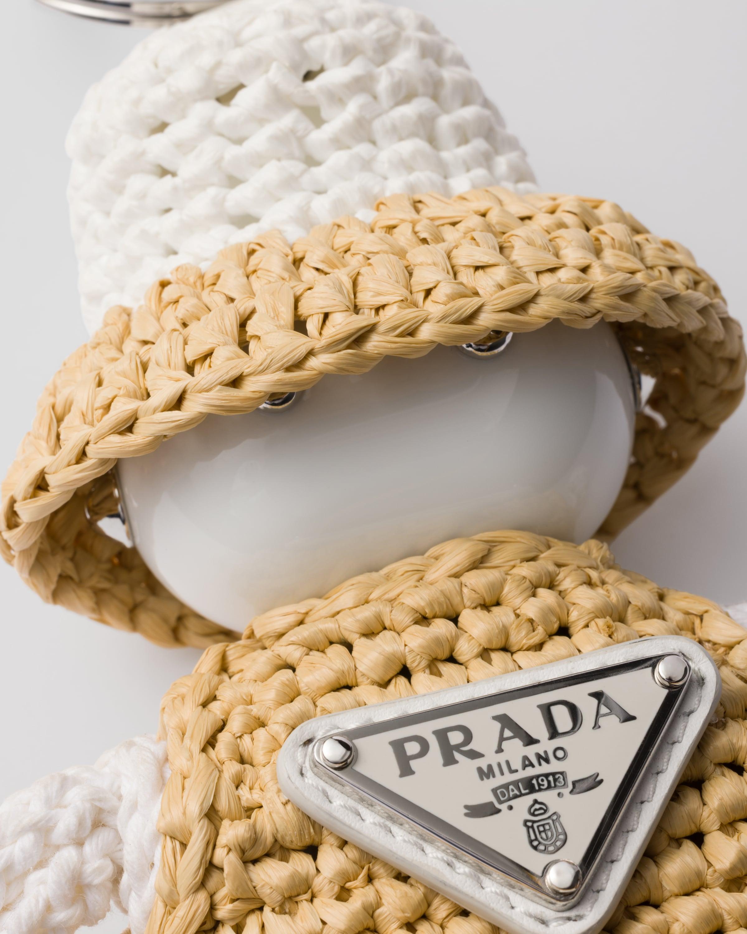 Prada Soft Robot Raffia-Effect Keychain Charm in White for Men