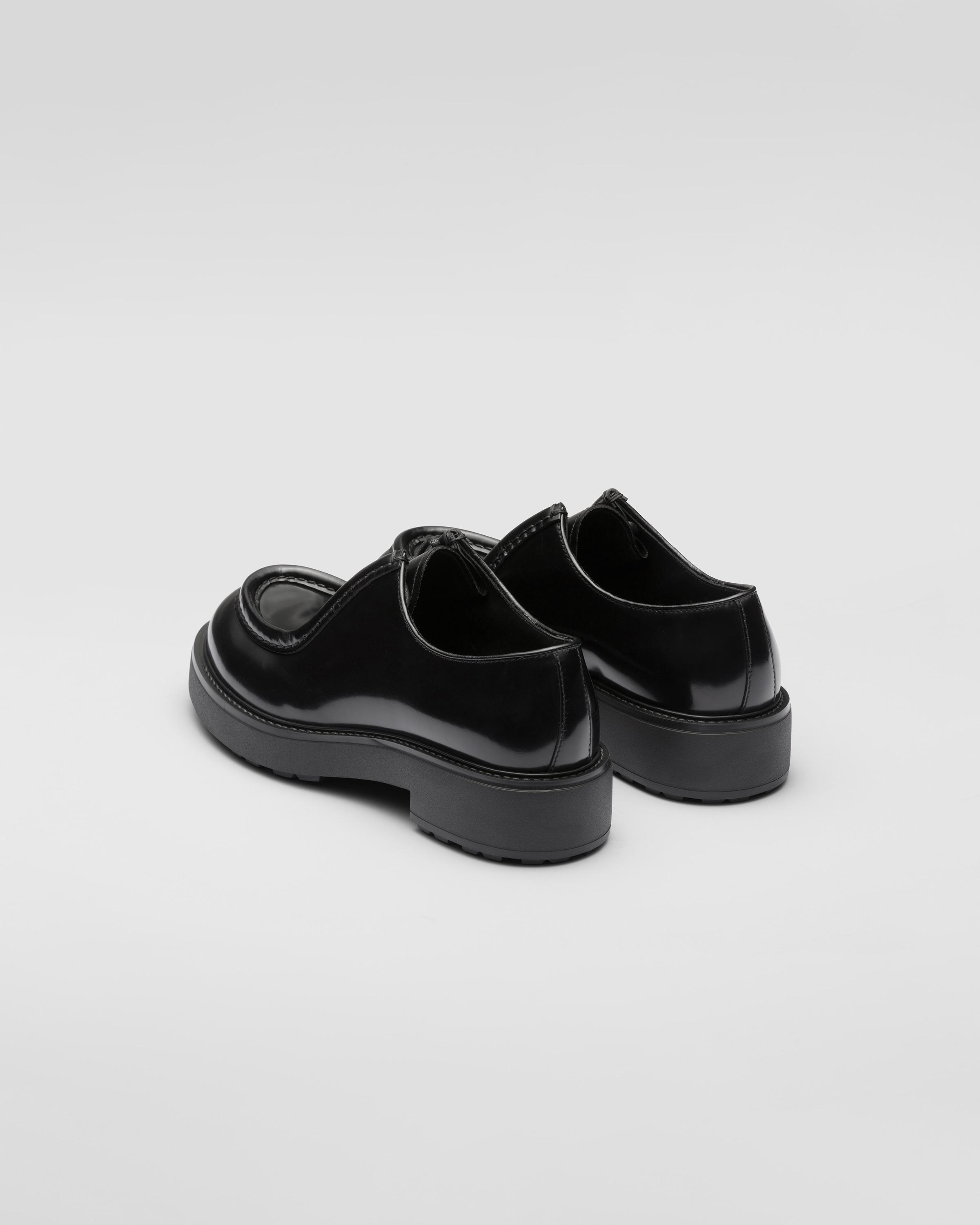 Prada Diapason Opaque Brushed Leather Lace-up Shoes in Black for 