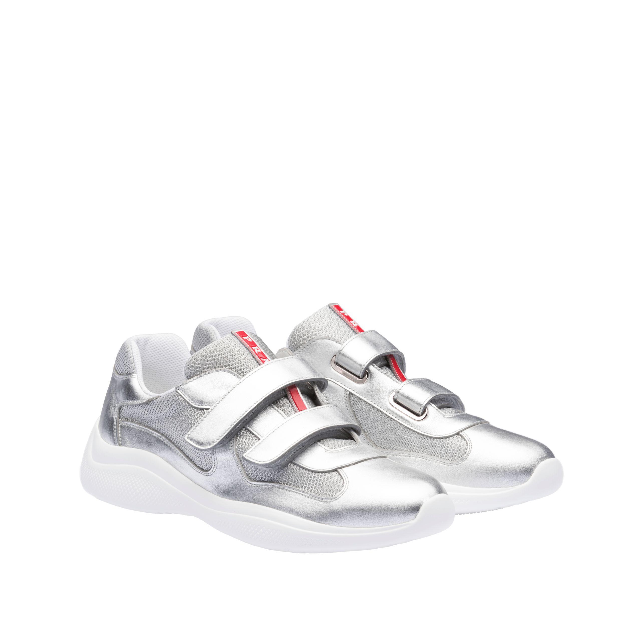 prada leather and technical fabric sneakers