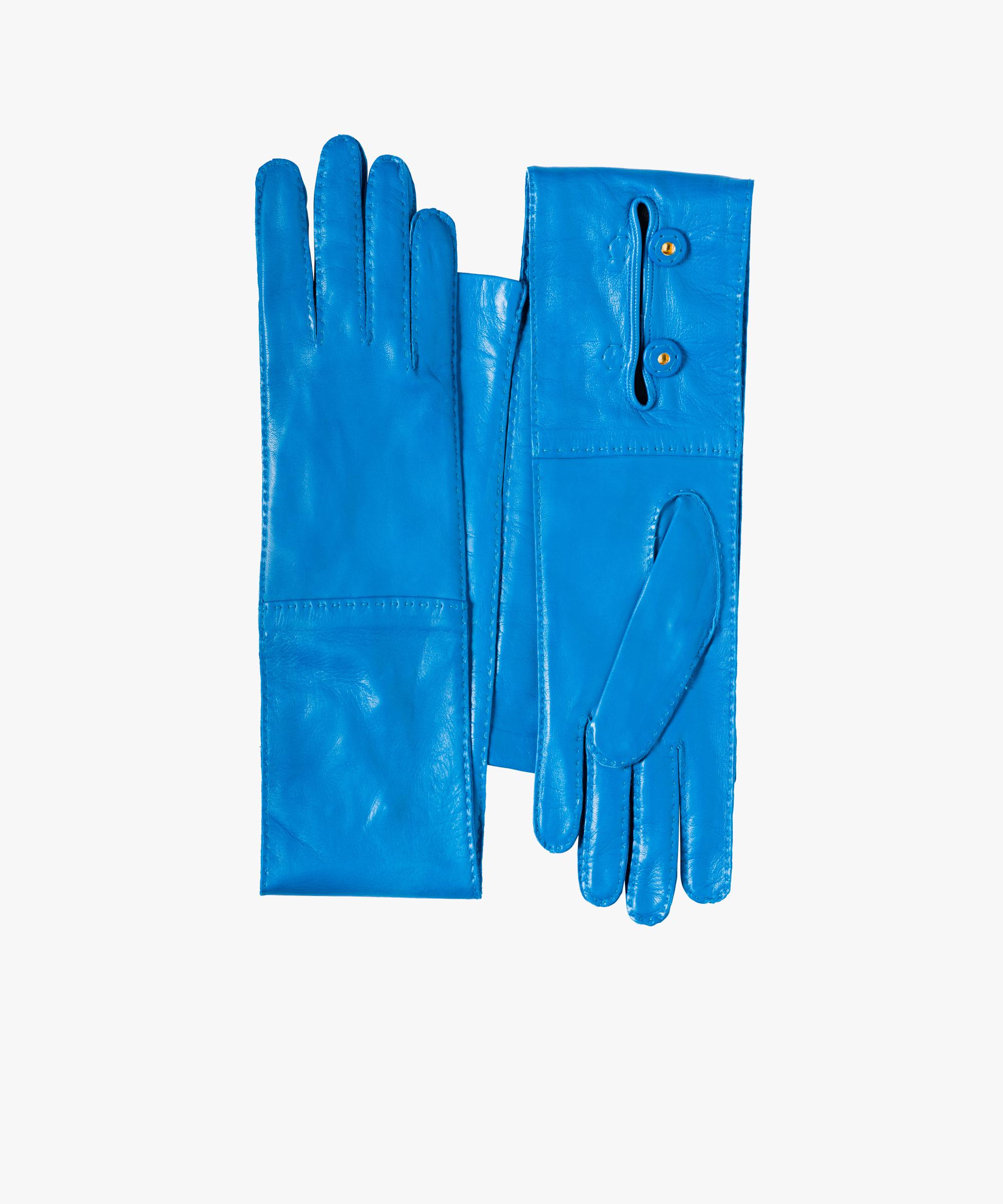 verhouding aantrekkelijk barsten Prada Leather Gloves in Blue | Lyst
