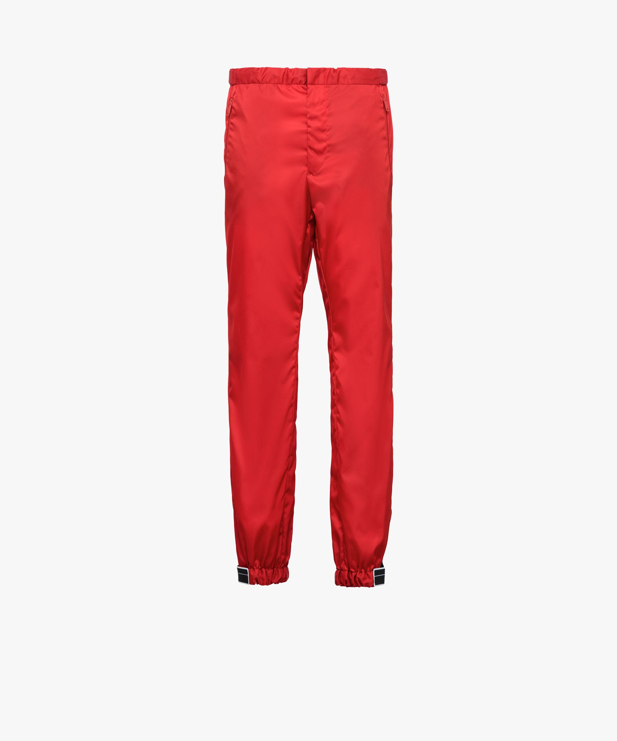 Prada Synthetic Gabardine Nylon Pants in Red for Men | Lyst