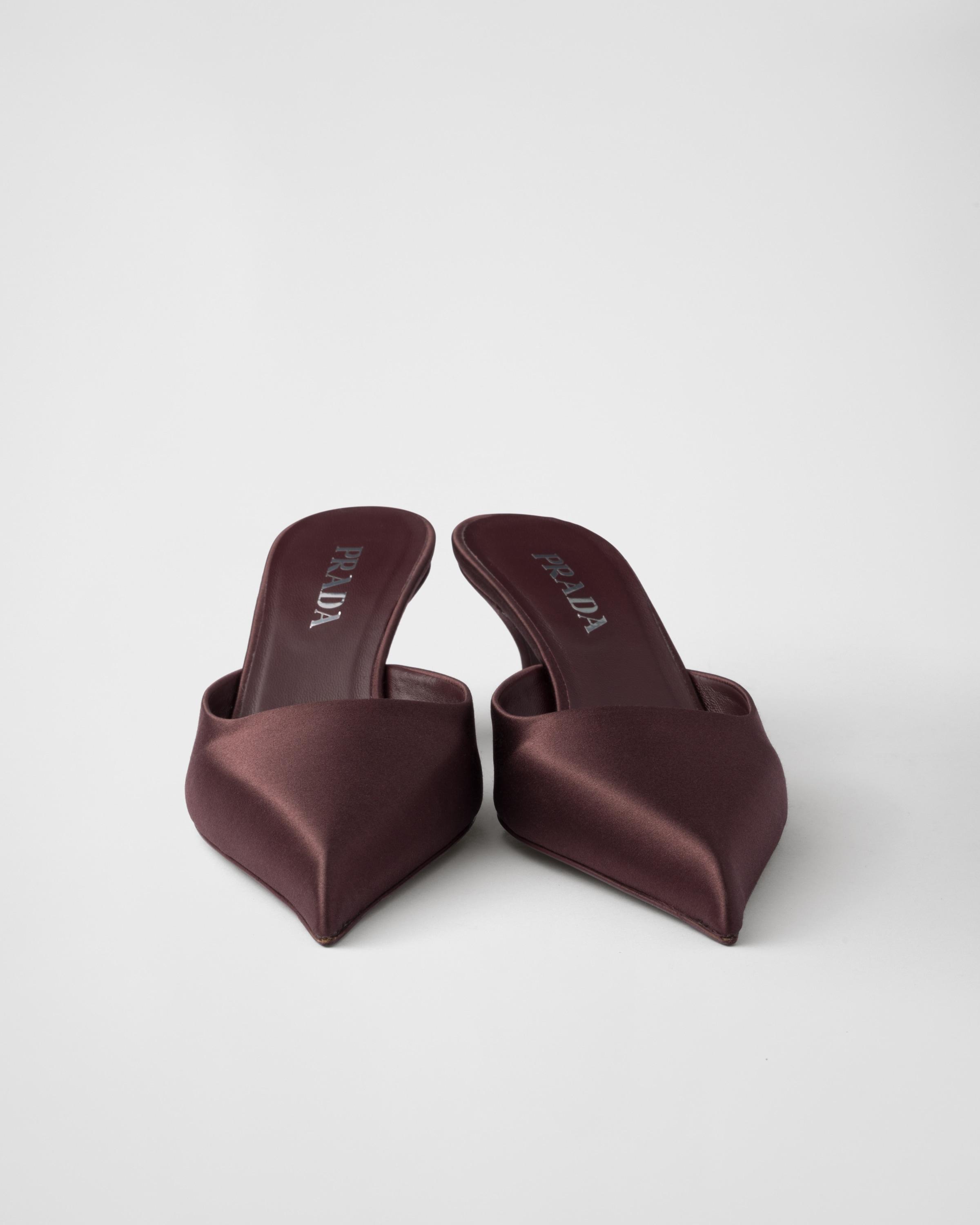 Prada Satin Mules in Brown | Lyst