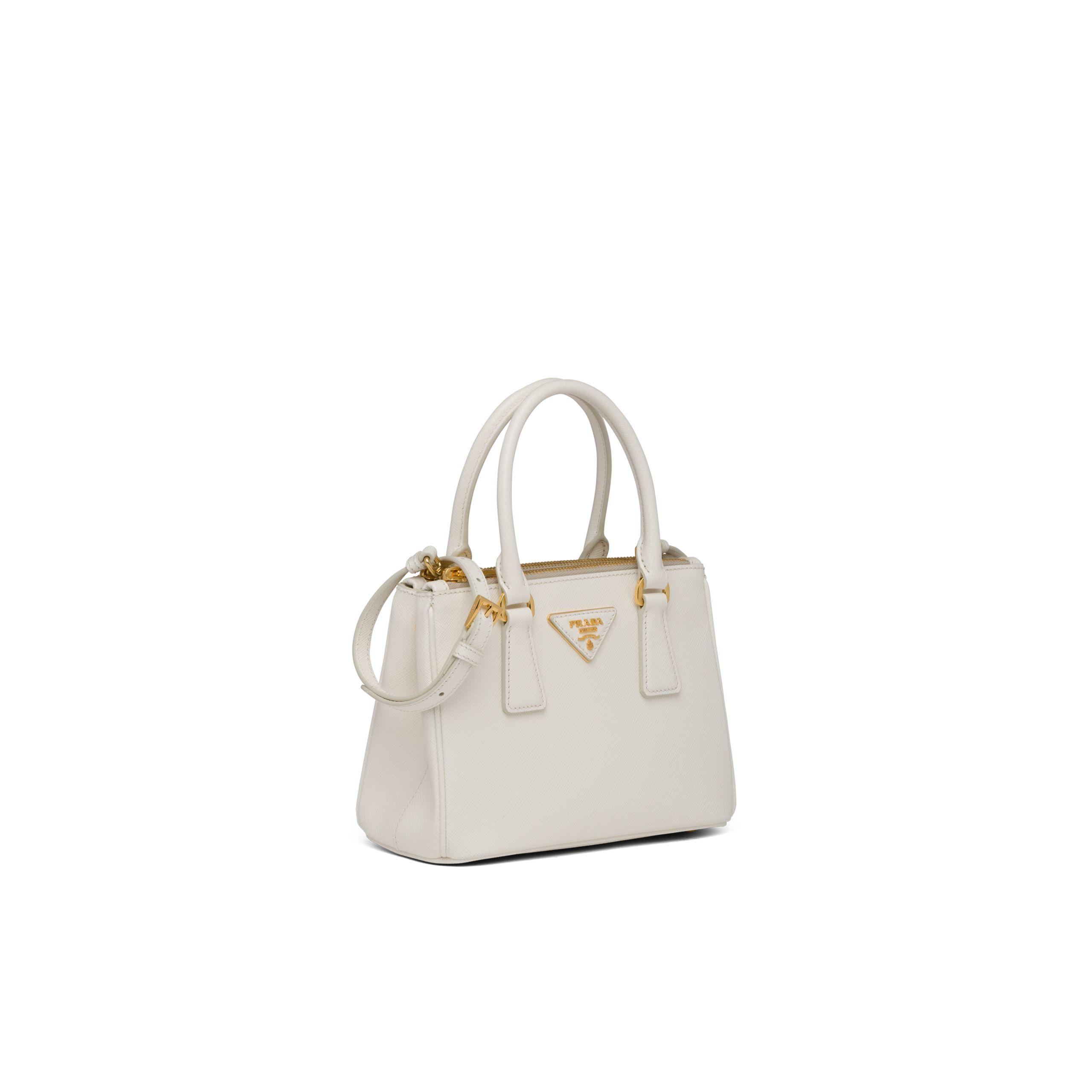Prada Galleria Saffiano Leather Micro-bag in White | Lyst