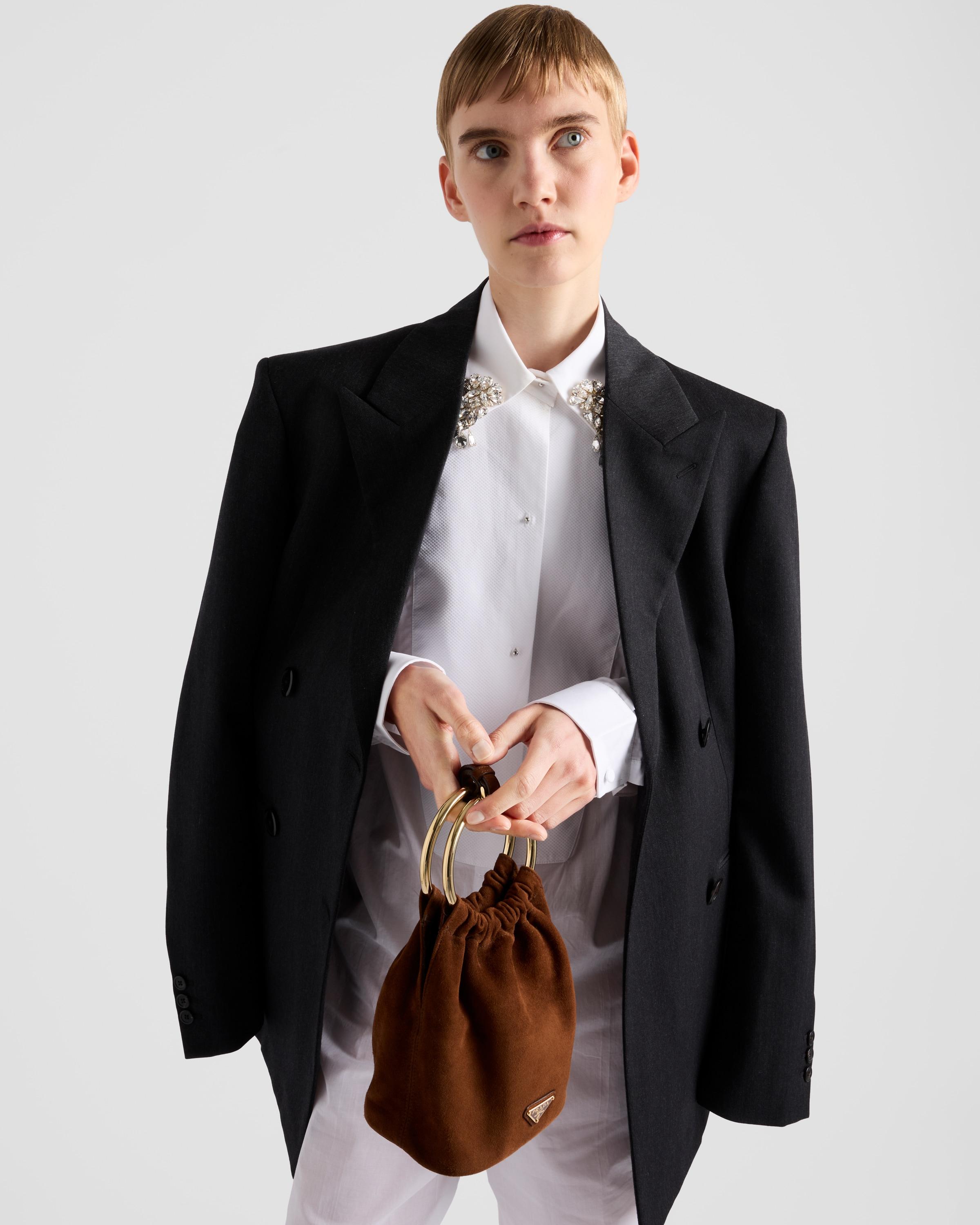 【PRADA】Suedeショルダーバッグ Prada Suede mini-bag | Brown | FARFETCH