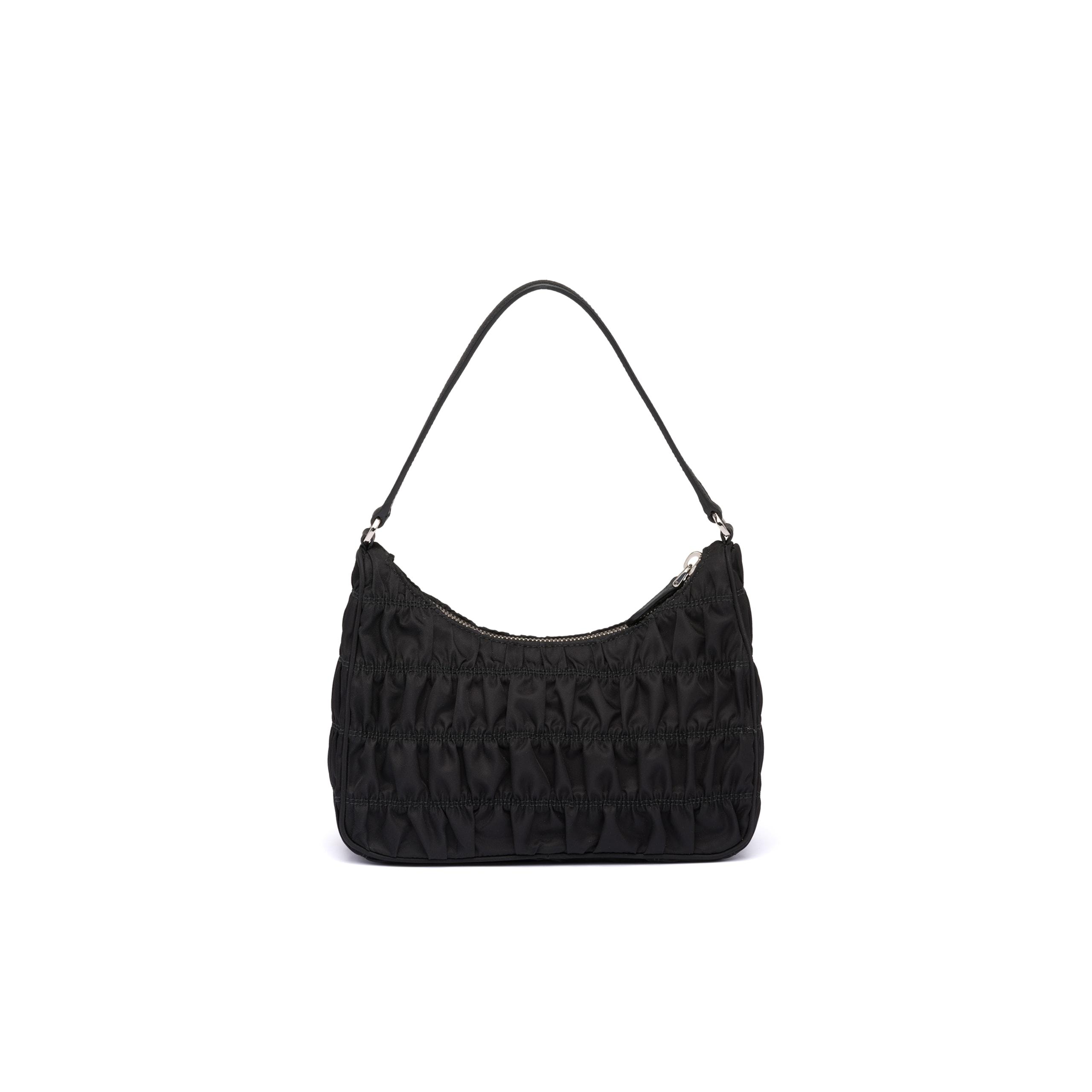 Prada Nylon And Saffiano Leather Mini Bag in Black | Lyst