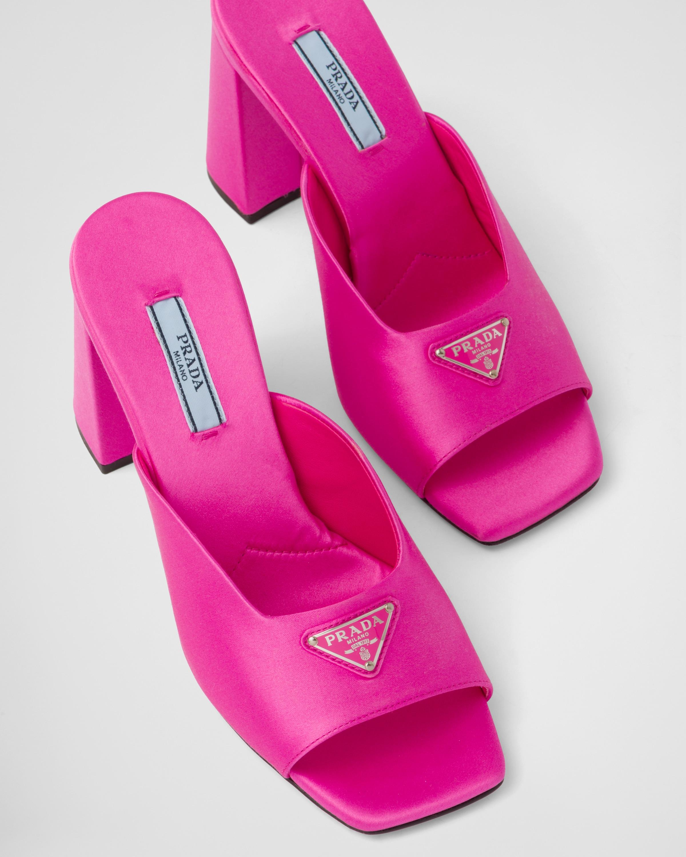 Prada High-heeled Satin Slides in Pink | Lyst