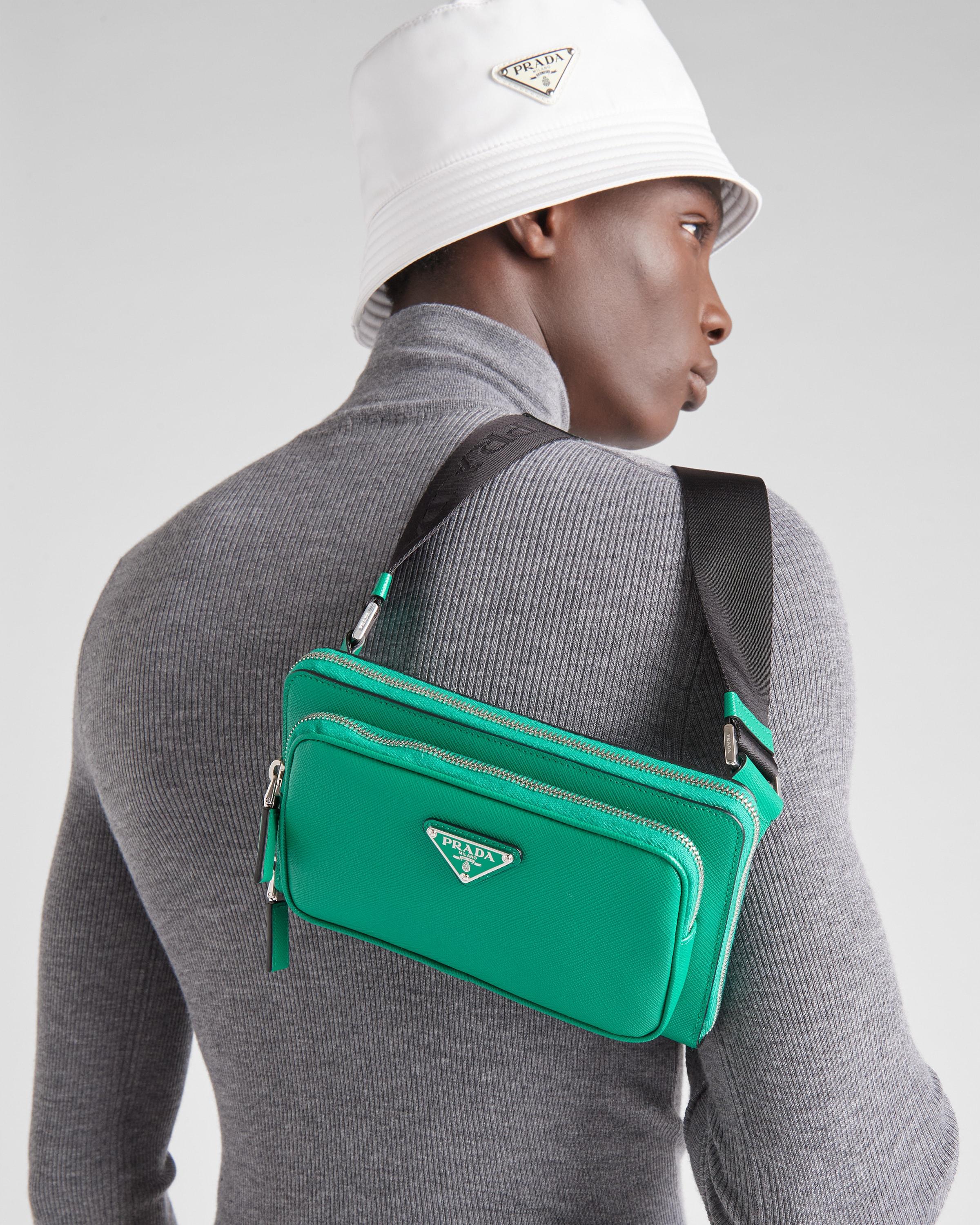 Prada Saffiano Leather Belt Bag in Green for Men | Lyst