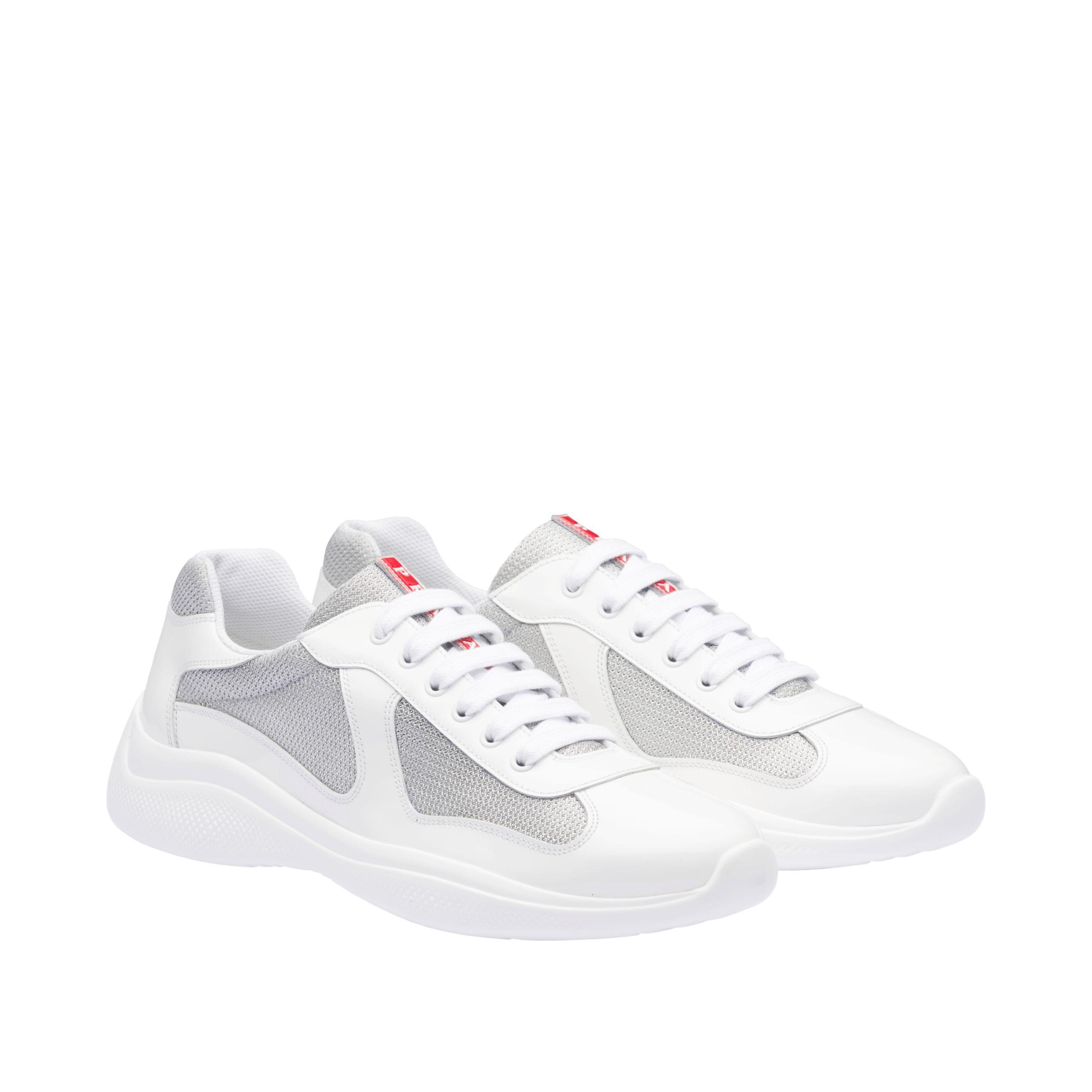 prada leather and technical fabric sneakers