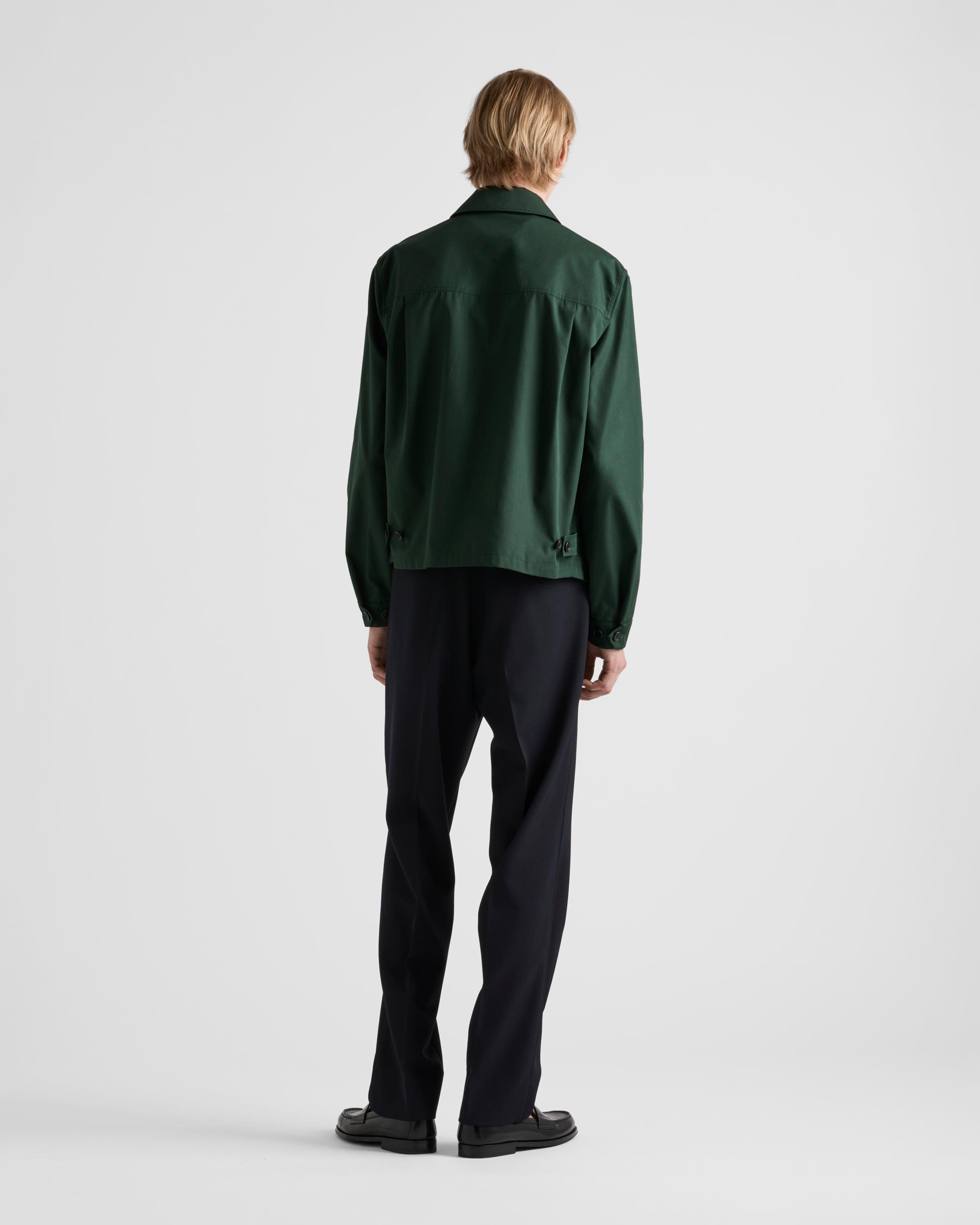 Prada Cotton-blend Logo Jacket in Green for Men | Lyst