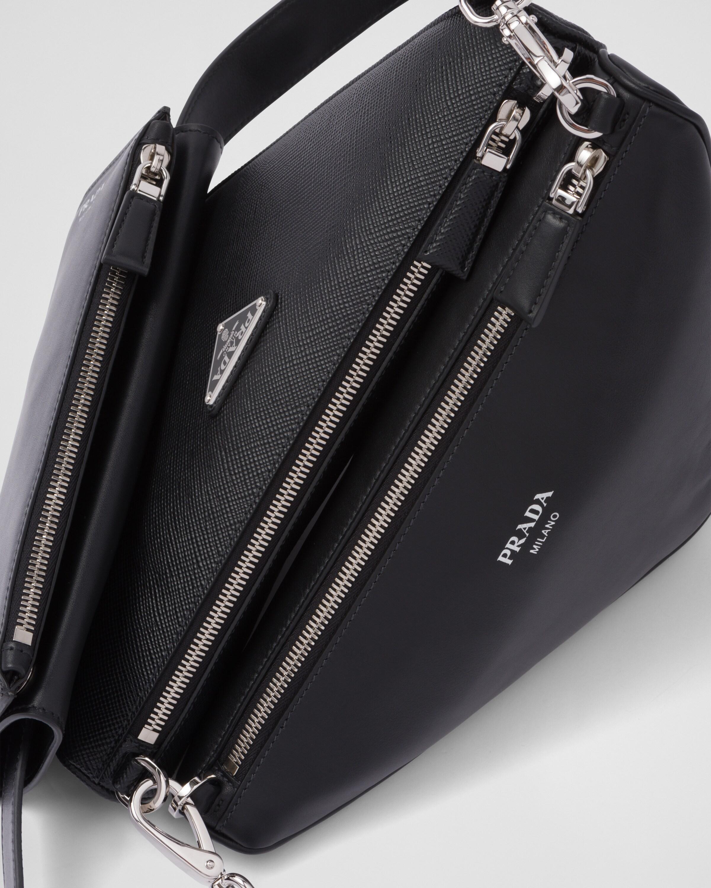 Saffiano Leather Shoulder Bag in Black - Prada