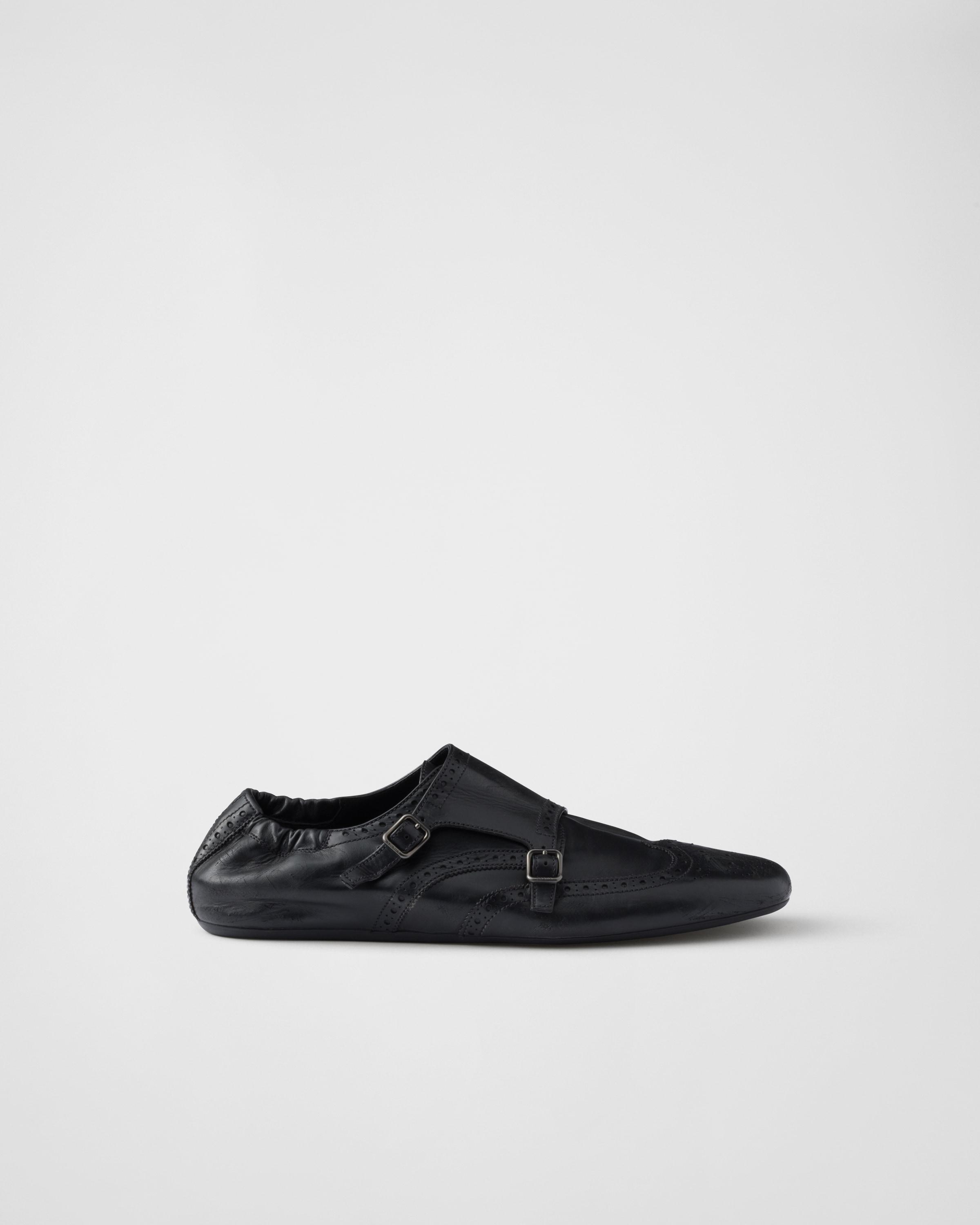 Prada Shuffle Double Monk Strap Shoes, Size 6,5 in White for Men