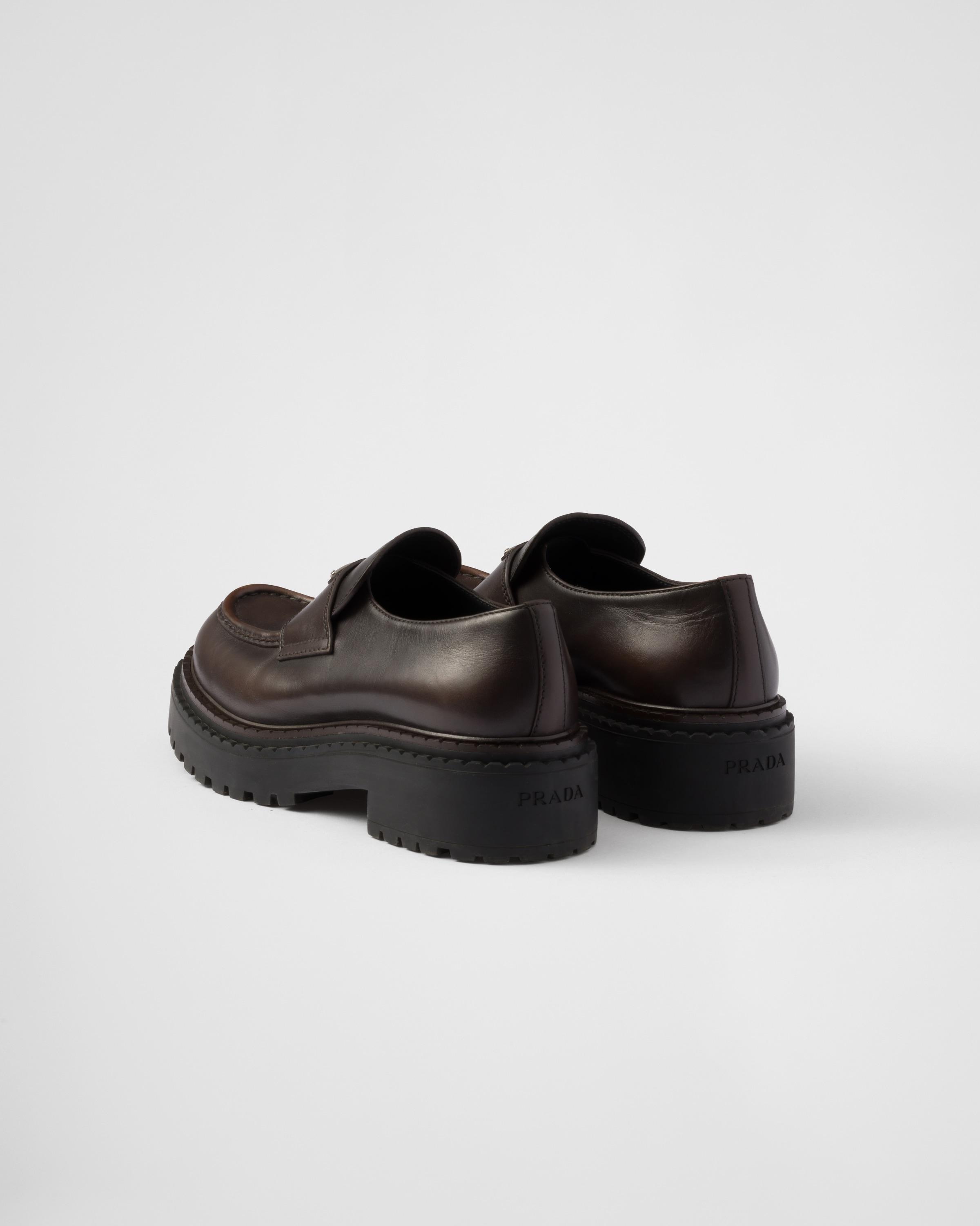 Prada Double Chocolate Leather Loafers in Brown for Men Lyst