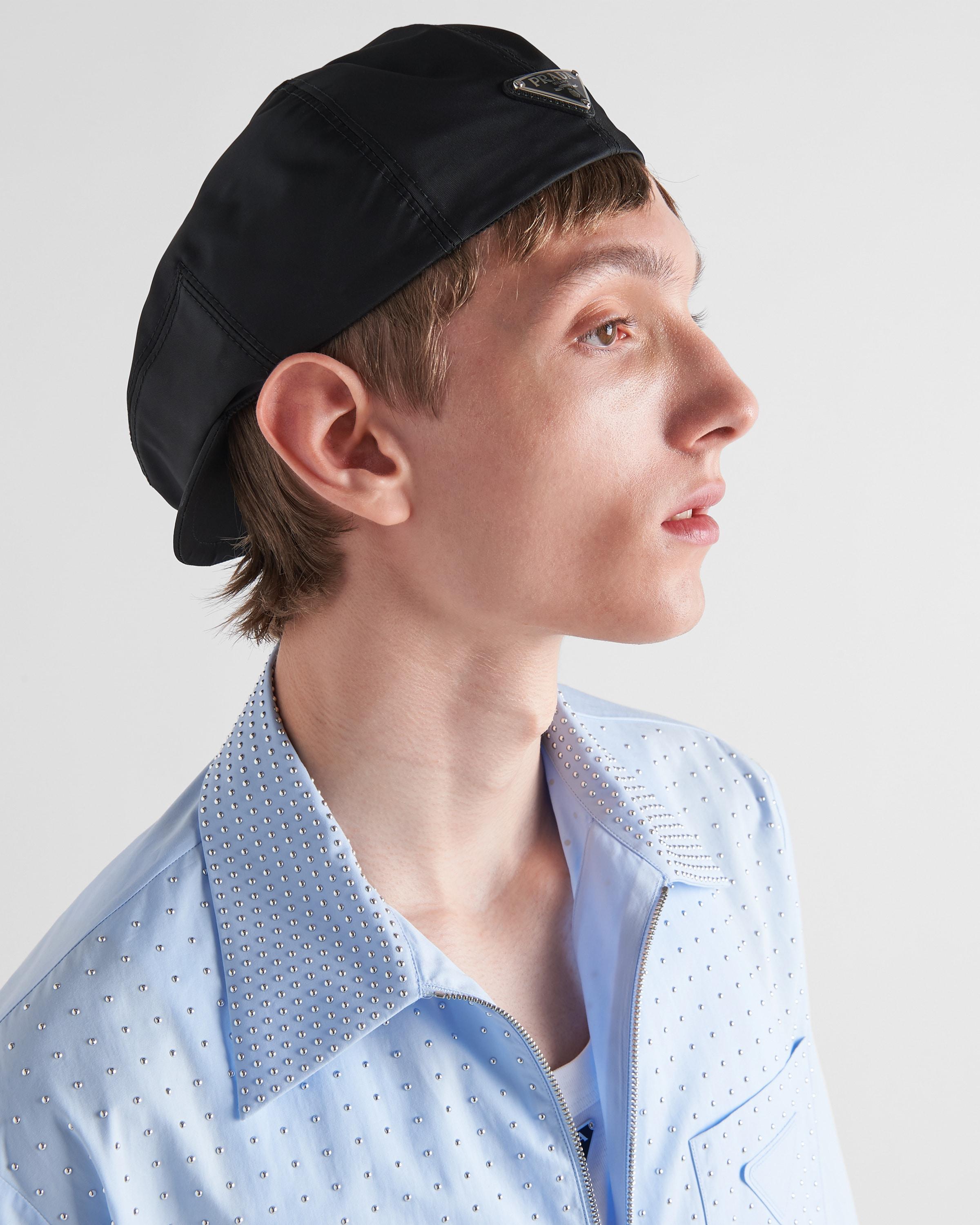 Prada Triangle-Plaque Re-Nylon Beret Hat in Black for Men Lyst UK