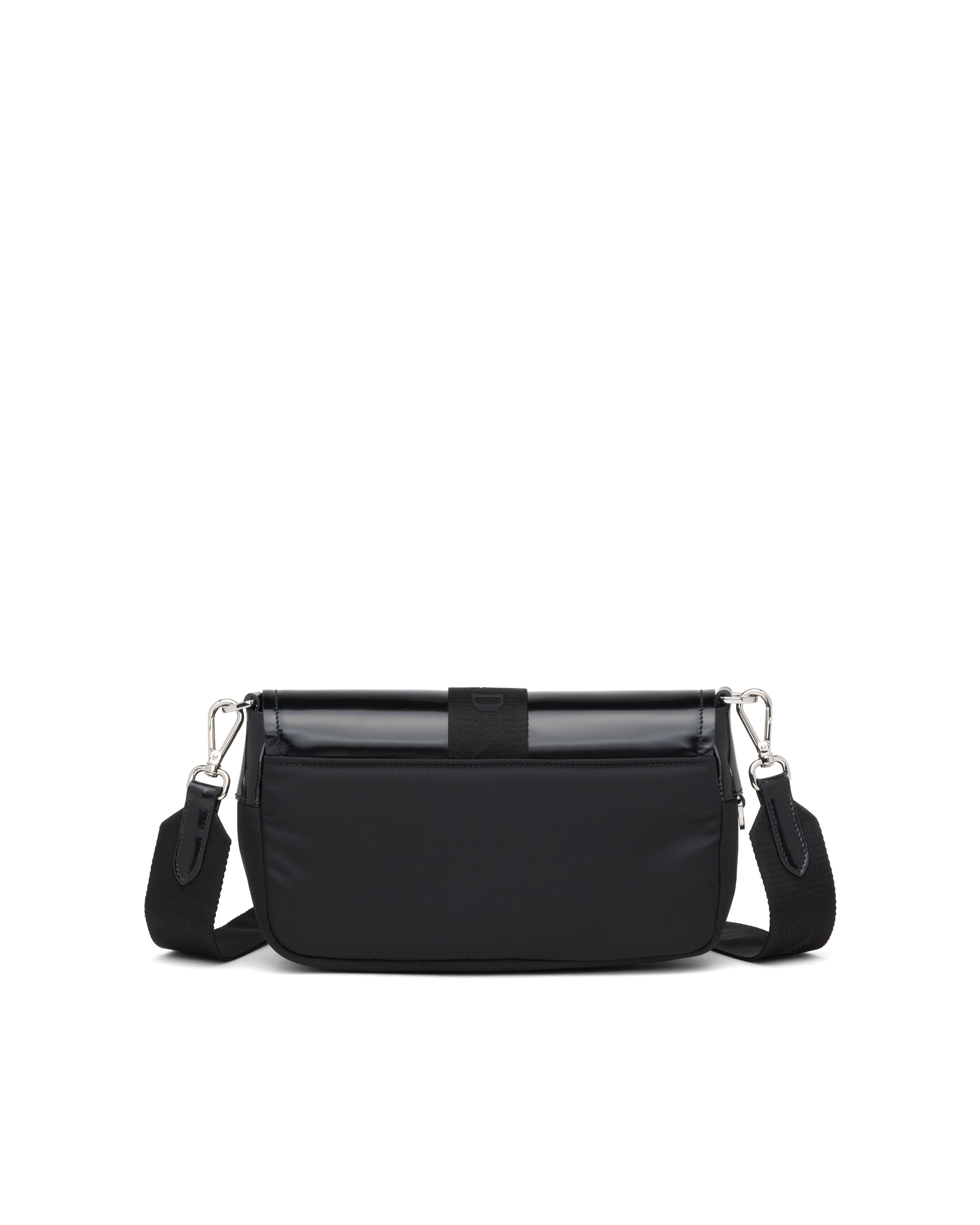 prada pocket nylon and brushed leather bag