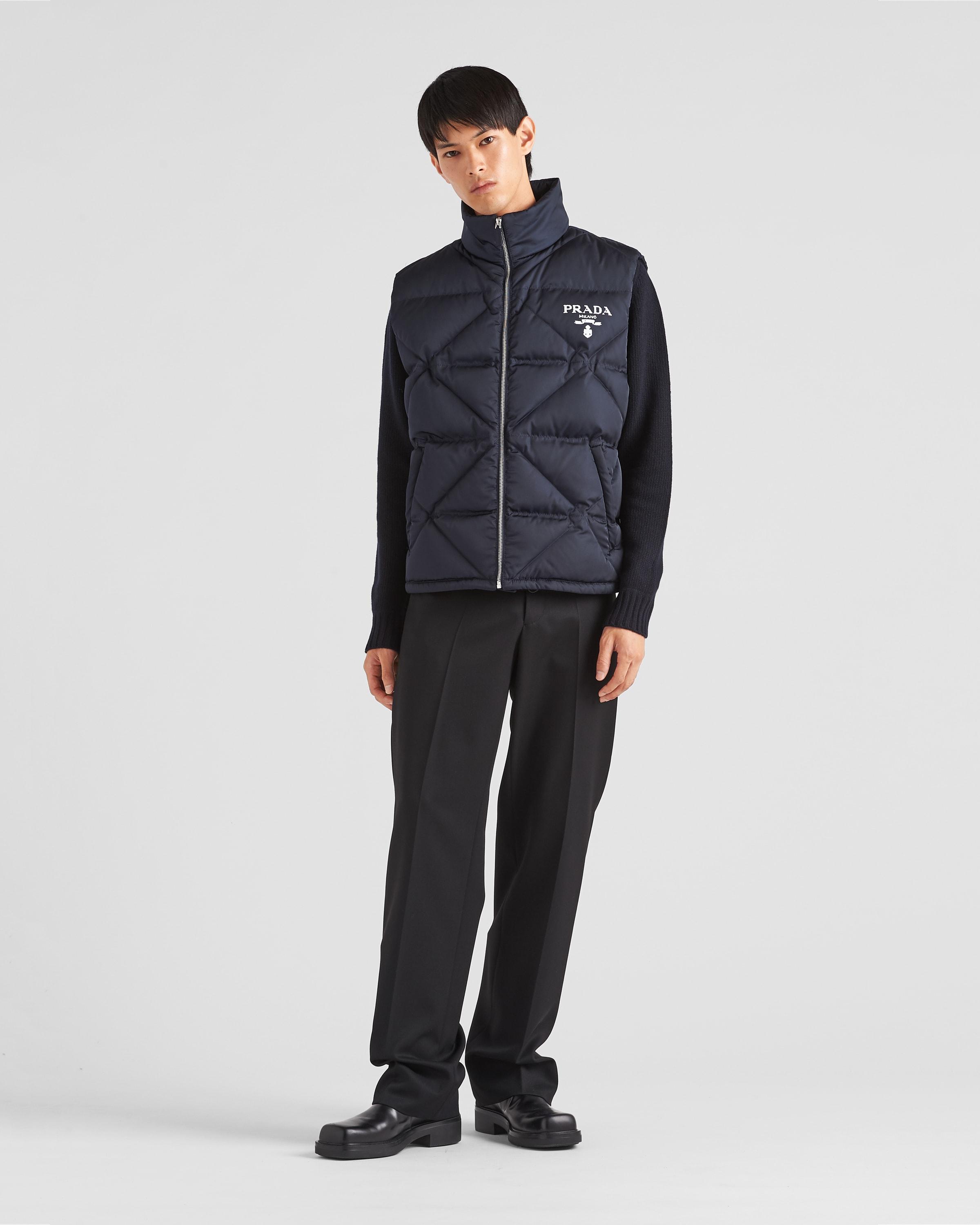 Prada Logo-Print Padded Vest in Blue for Men | Lyst UK
