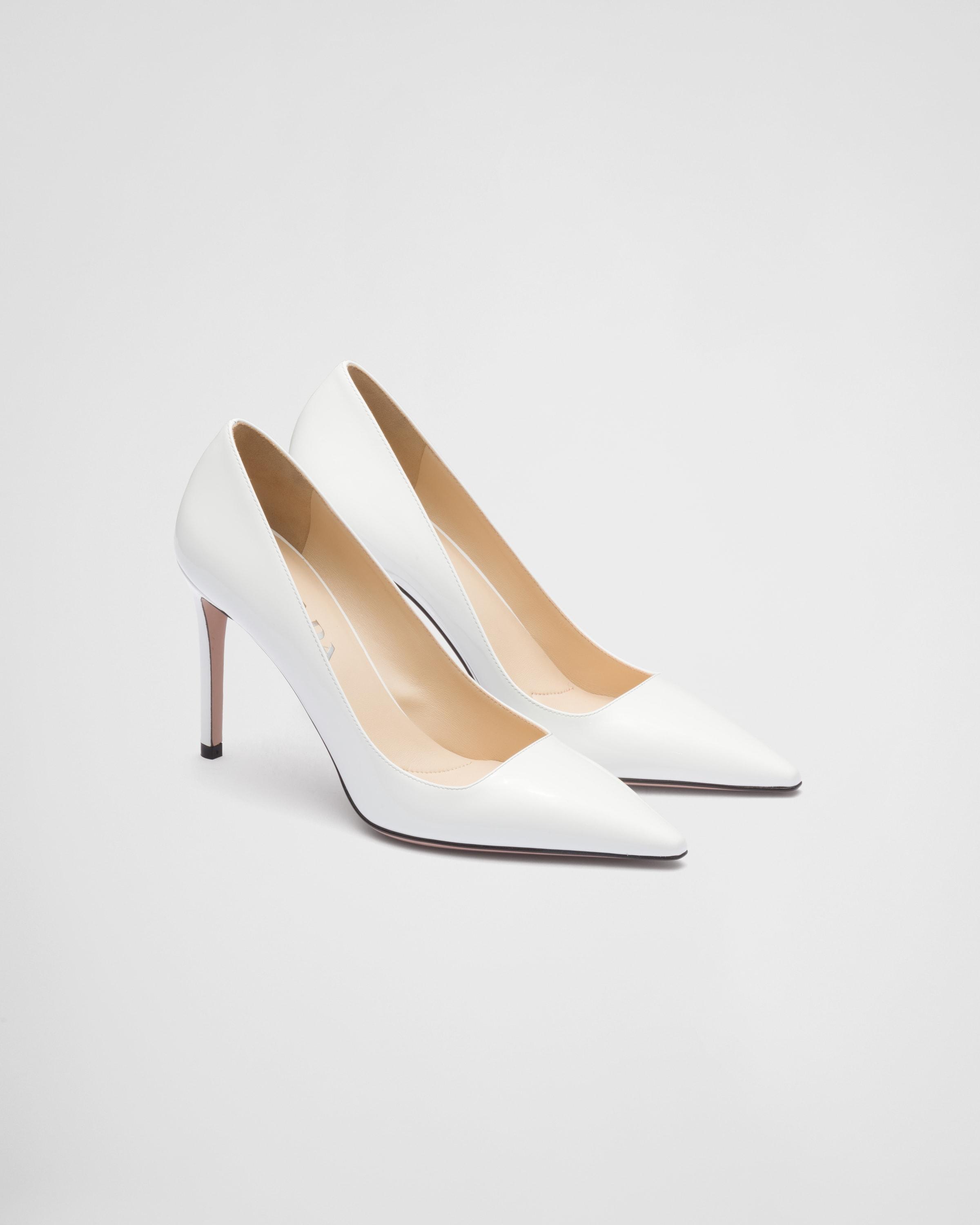 Prada Patent Leather Pumps in White Lyst
