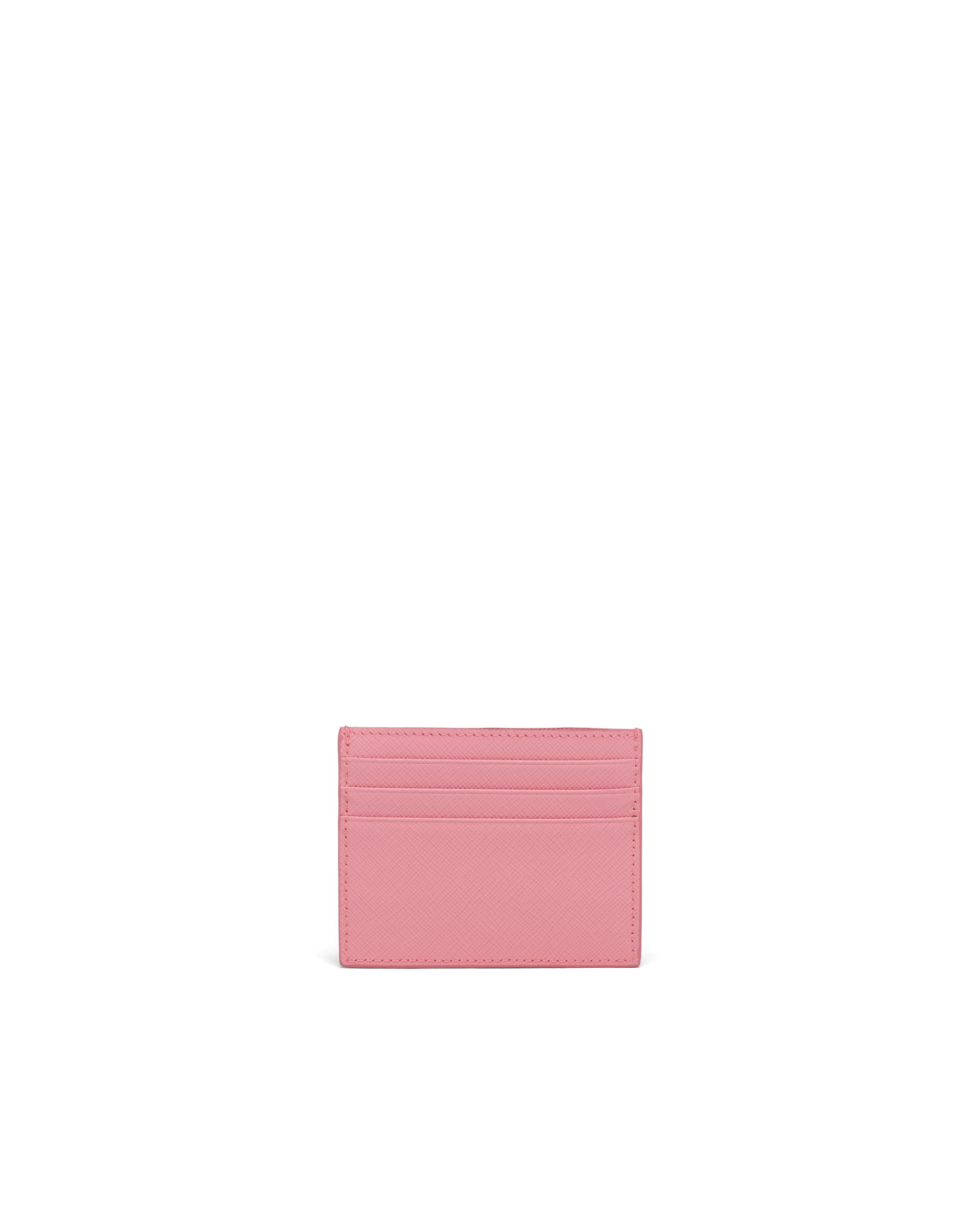 prada saffiano leather card holder alabaster pink