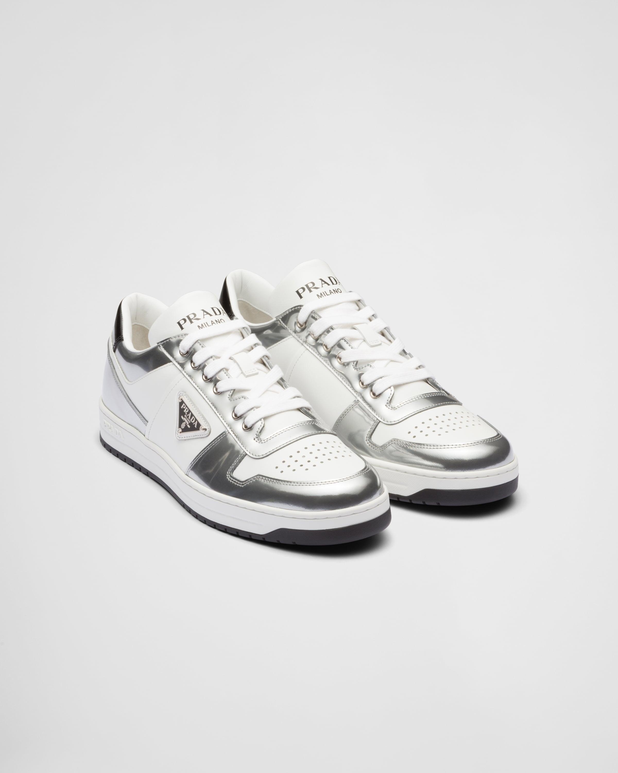 Prada Downtown Leather Sneakers in White for Men | Lyst
