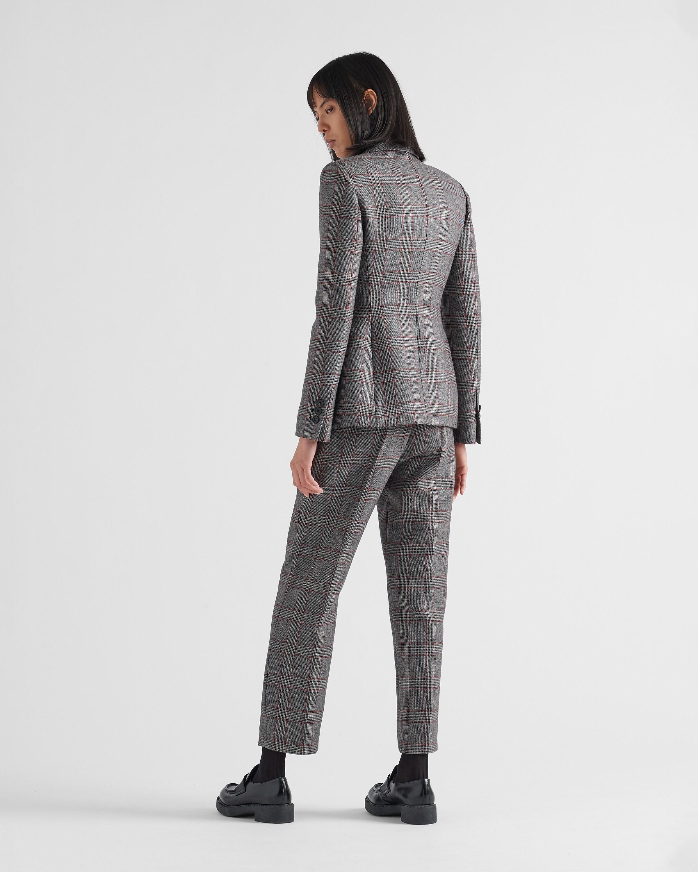 Prada Prince Of Wales Check Pants in Gray | Lyst