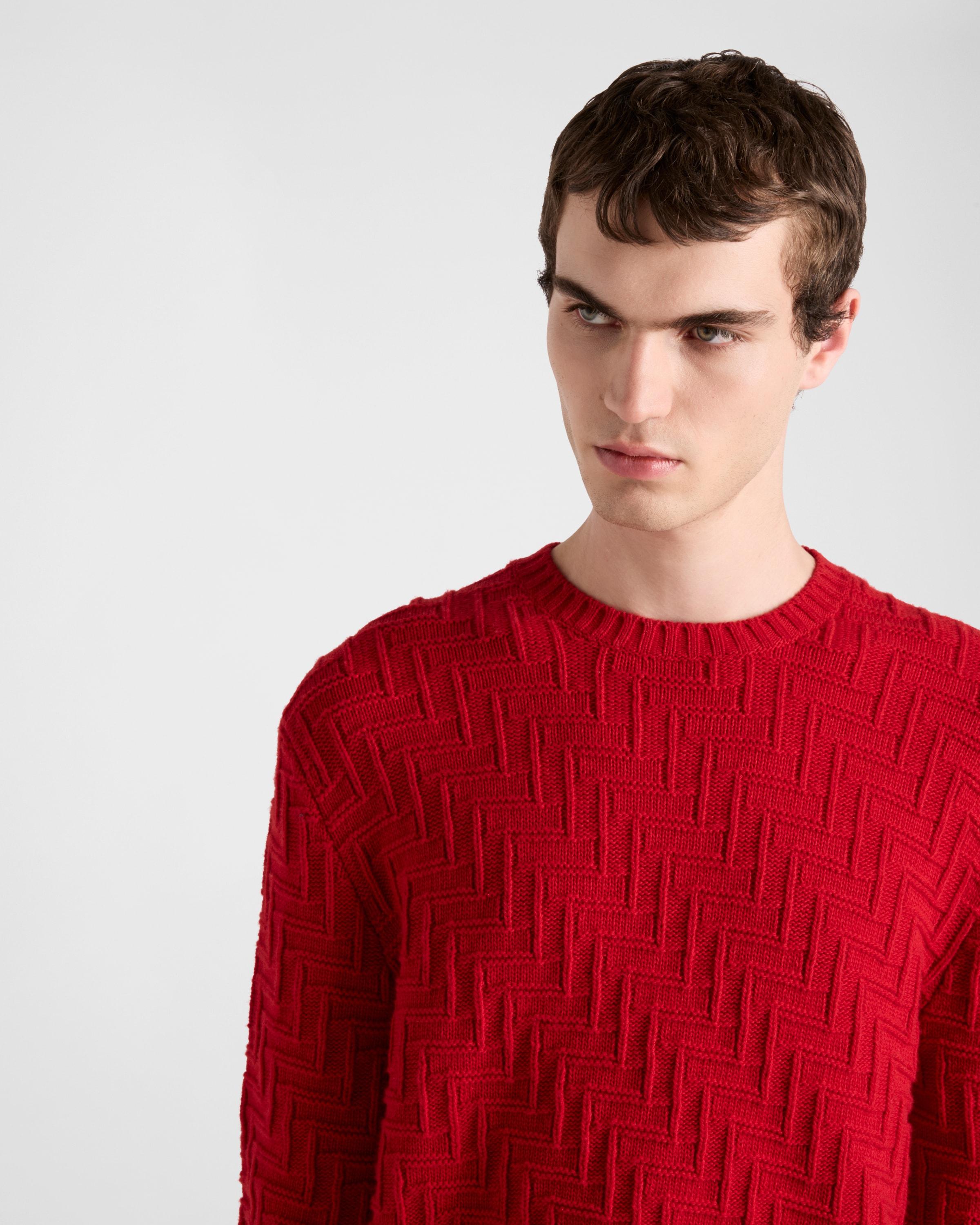 Prada Crew Neck Sweater in Red for Men Lyst UK