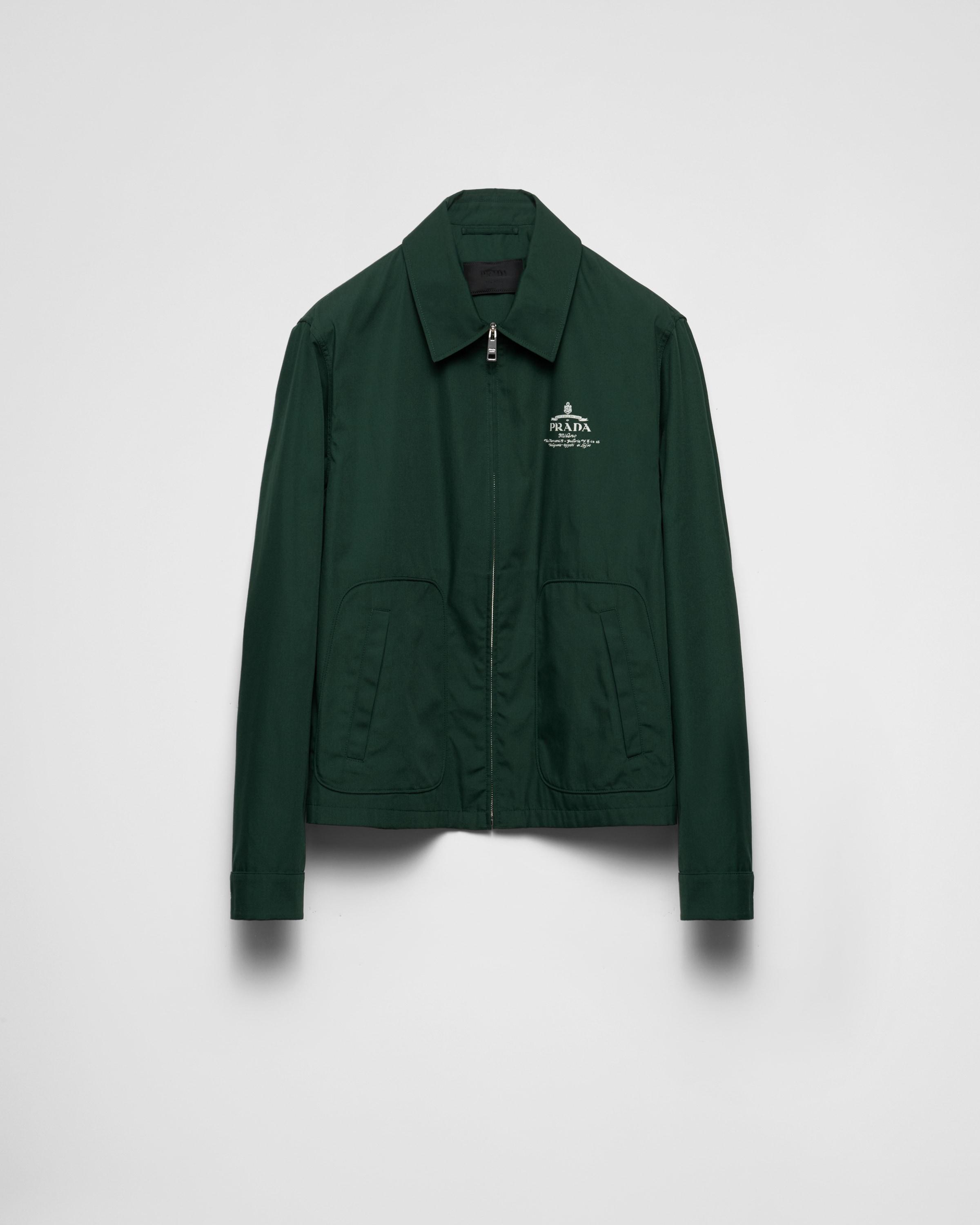 Prada Cotton-blend Logo Jacket in Green for Men | Lyst