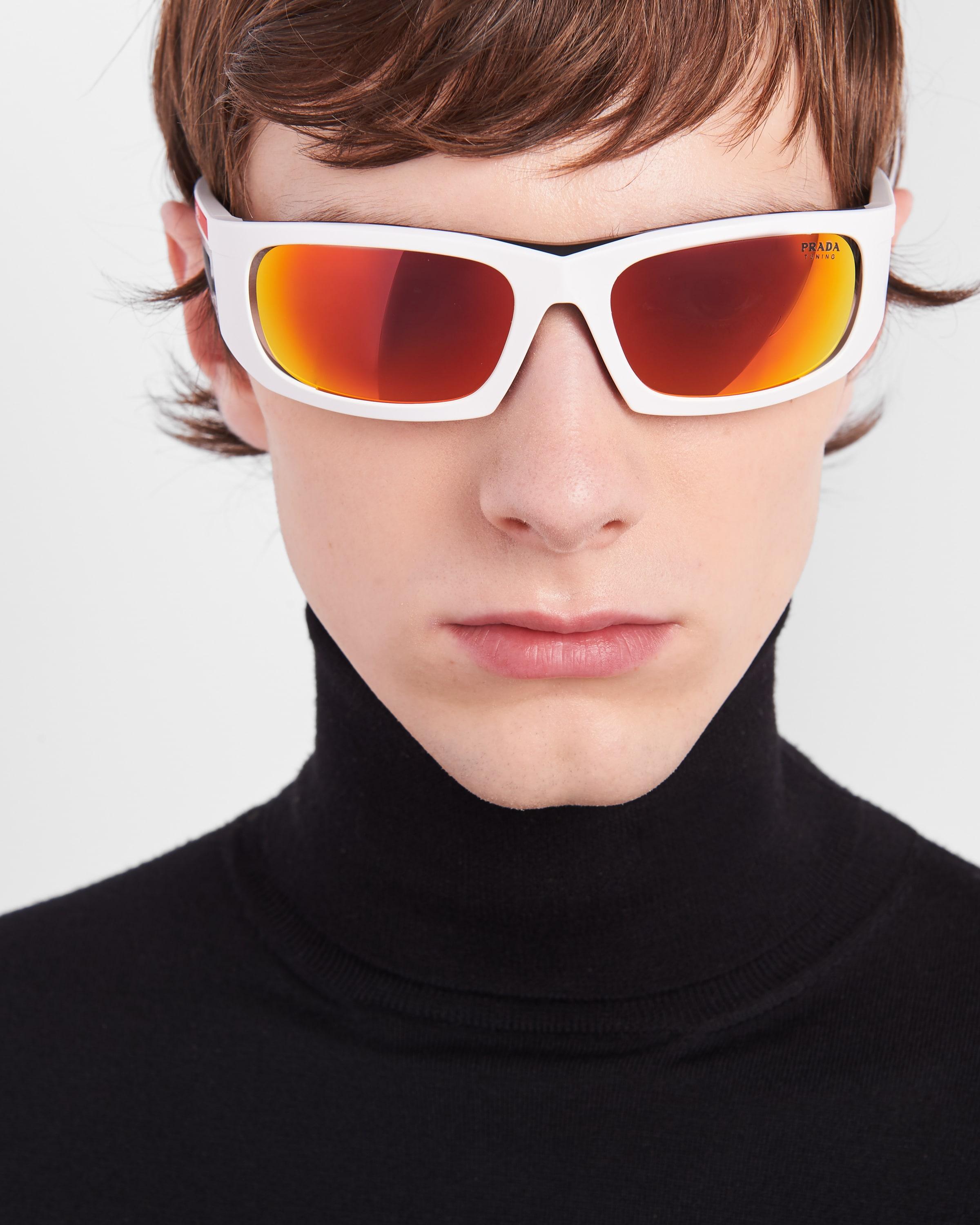 Prada Linea Rossa Impavid Sunglasses in Black for Men | Lyst