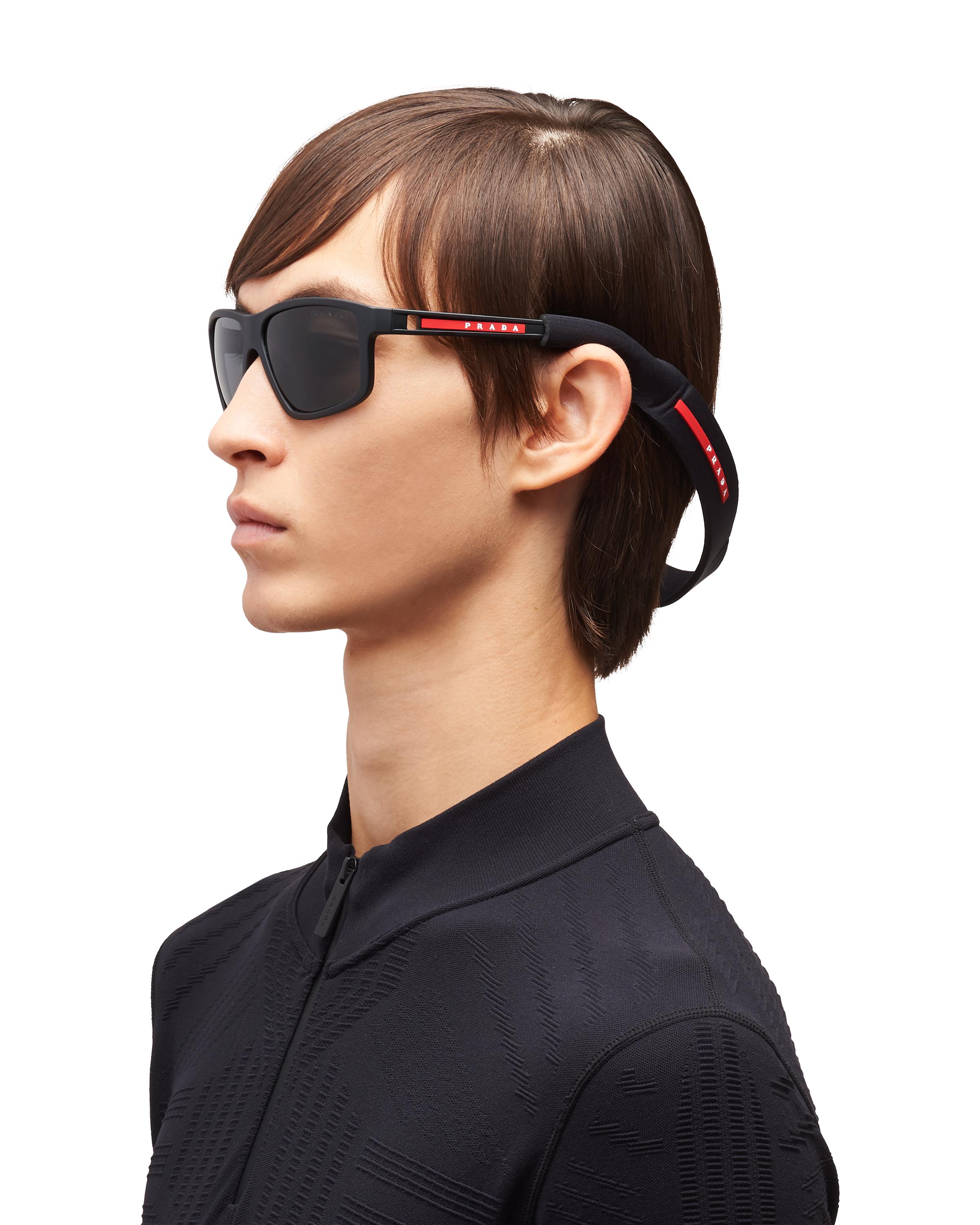 Prada Neoprene Linea Rossa Eyewear Cord in Black for Men | Lyst