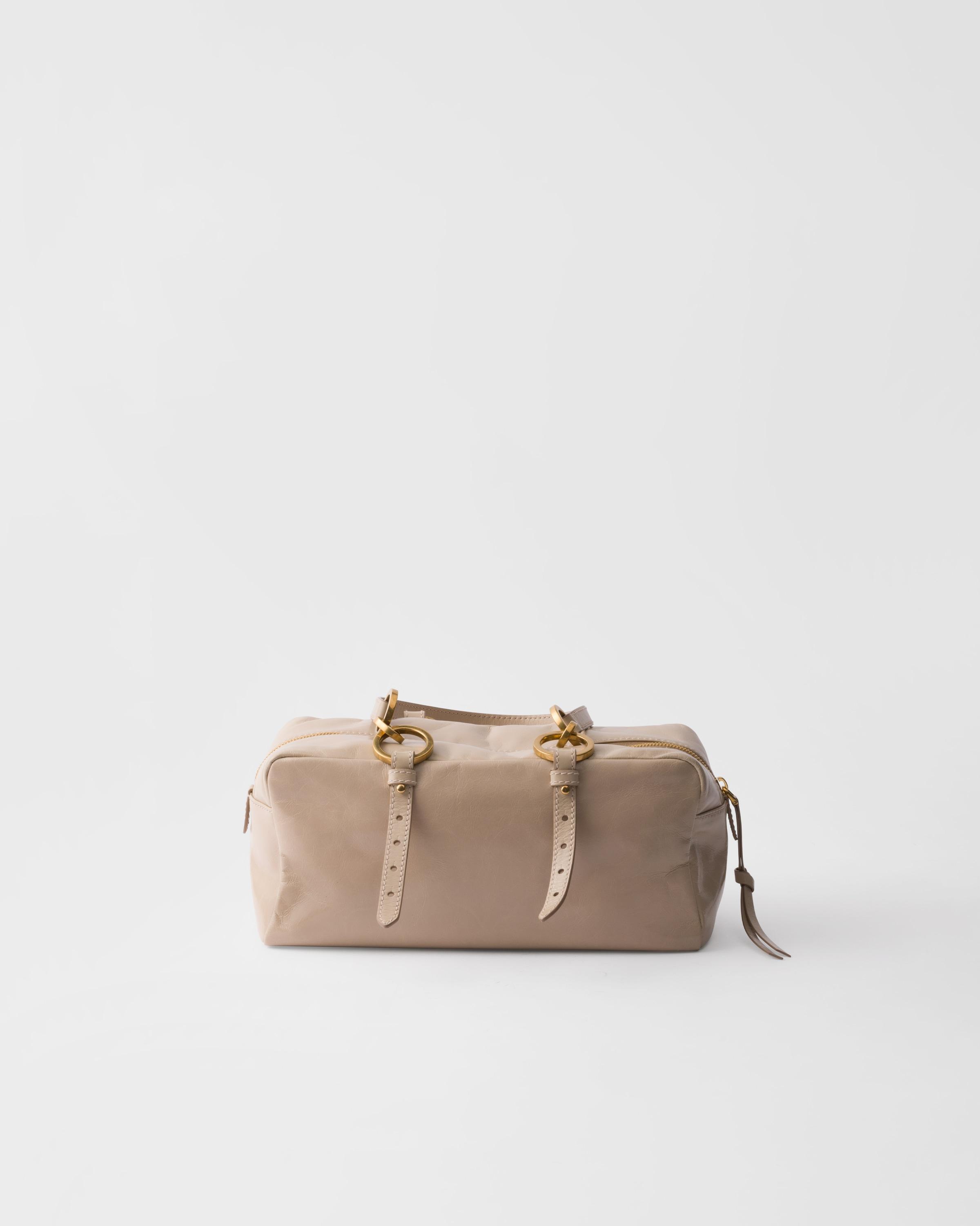 【日本入手困難】Prada Dangle medium leather top-handle bag Clay Grey Medium leather top-handle bag | PRADA