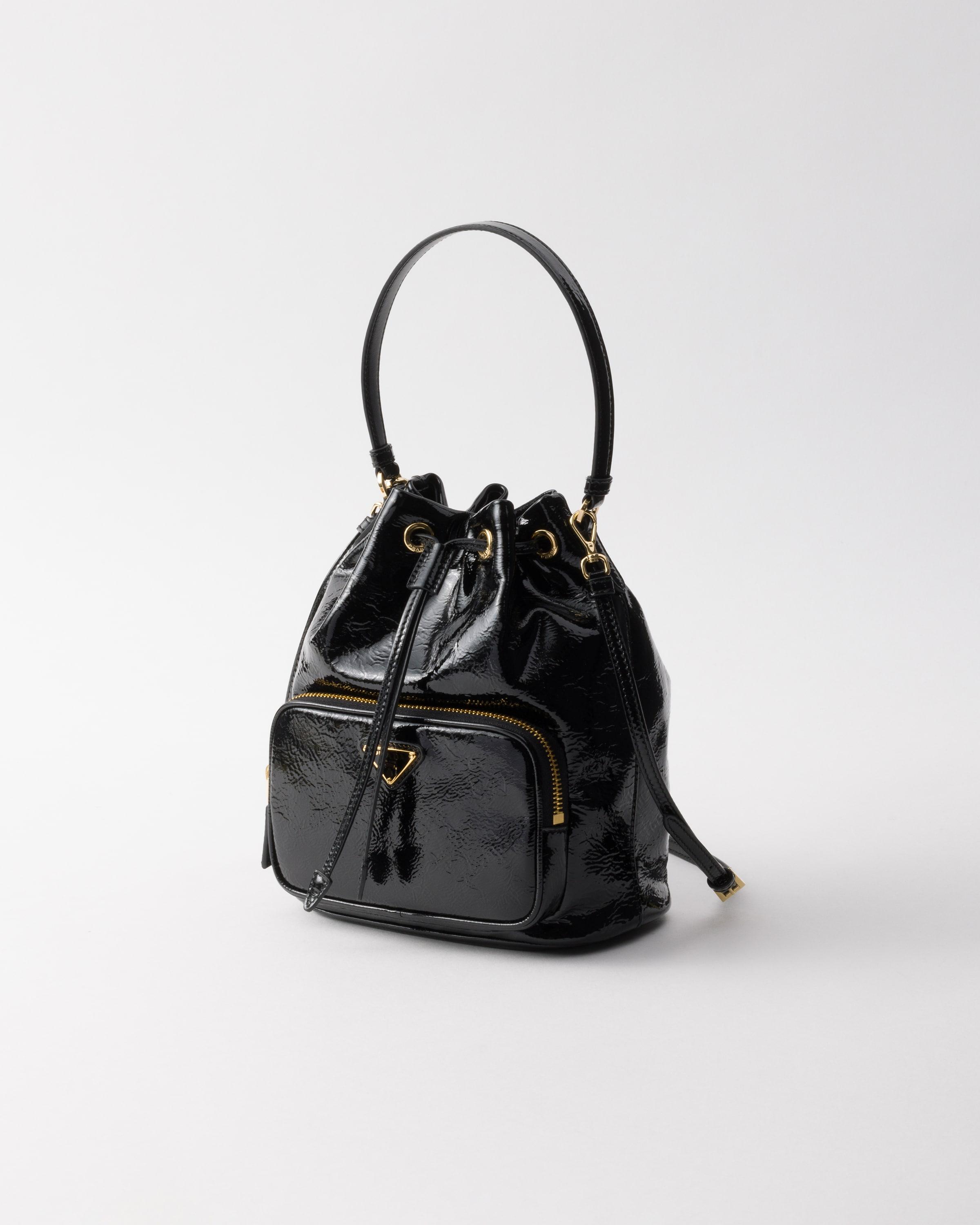 Prada Duet Naplak Patent Leather Bucket Bag in Black | Lyst