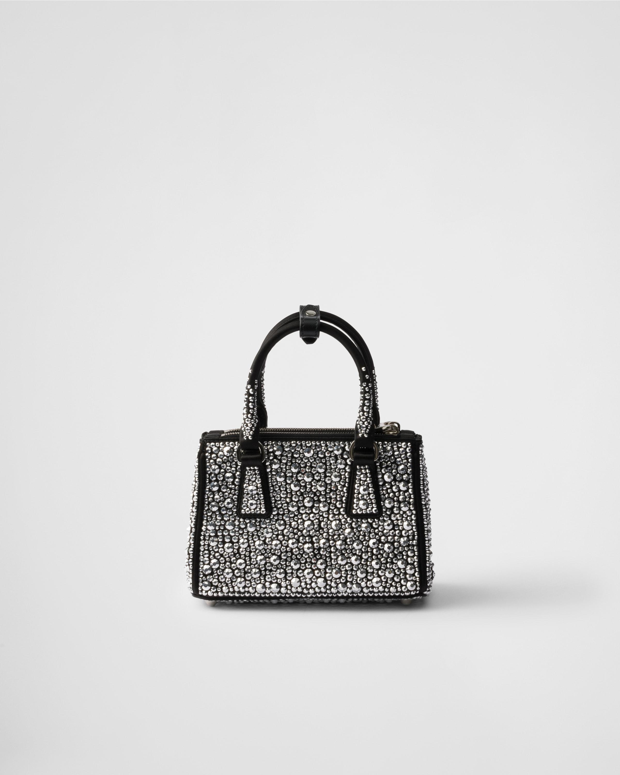 Prada Galleria satin micro-bag with decorations ハンドバッグ Metal Prada Galleria satin micro-bag with decorations | PRADA