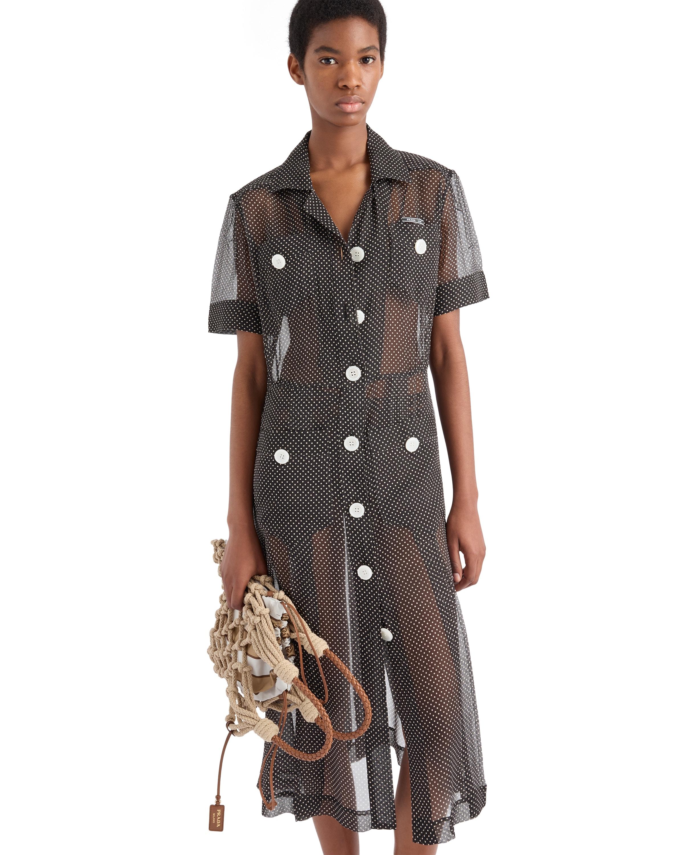 Prada Polka-Dot Shirt Dress in Black | Lyst Prada Polka-Dot Shirt Dress in Black | Lyst