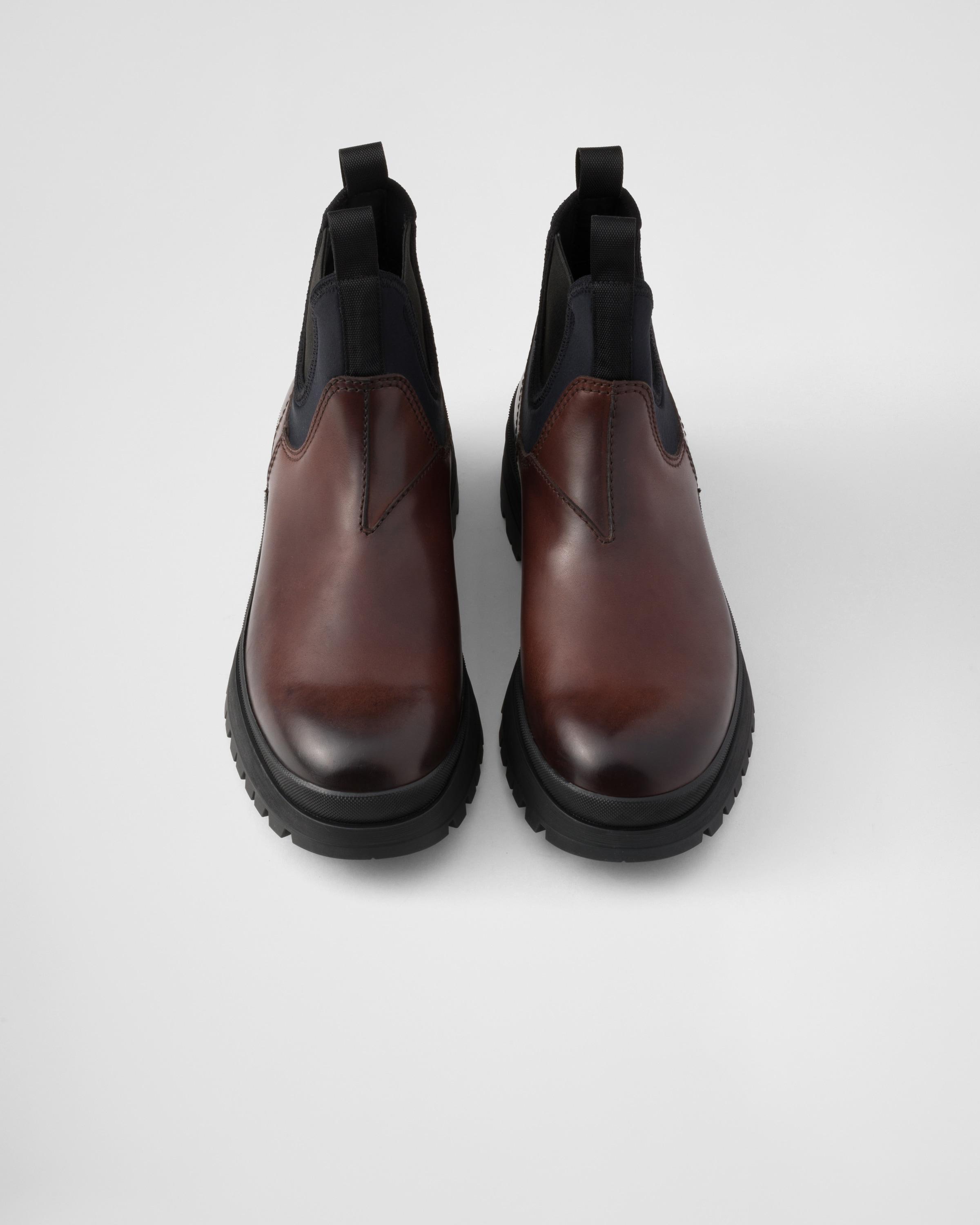 Prada Leather And Stretch Fabric Brixxen Boots in Black for Men Lyst UK