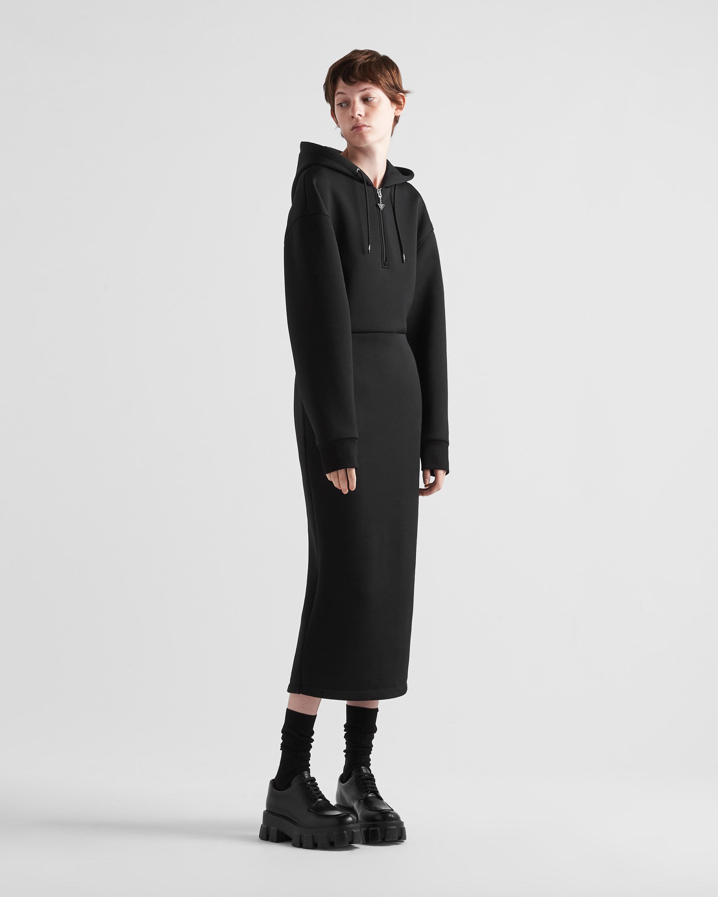 Prada Cotton Fleece Dress in Black Lyst
