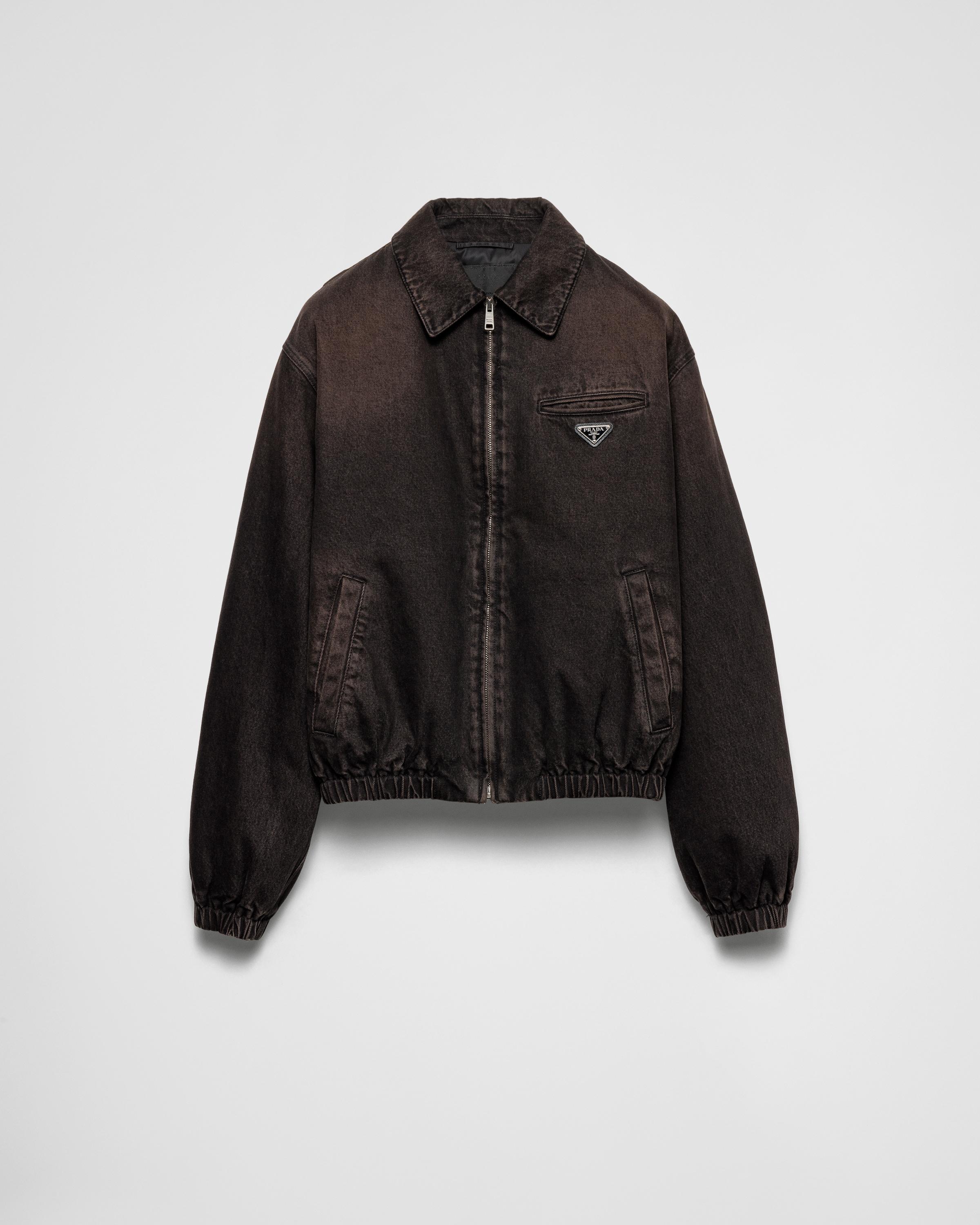 Prada Padded Denim Blouson Jacket in Black for Men | Lyst