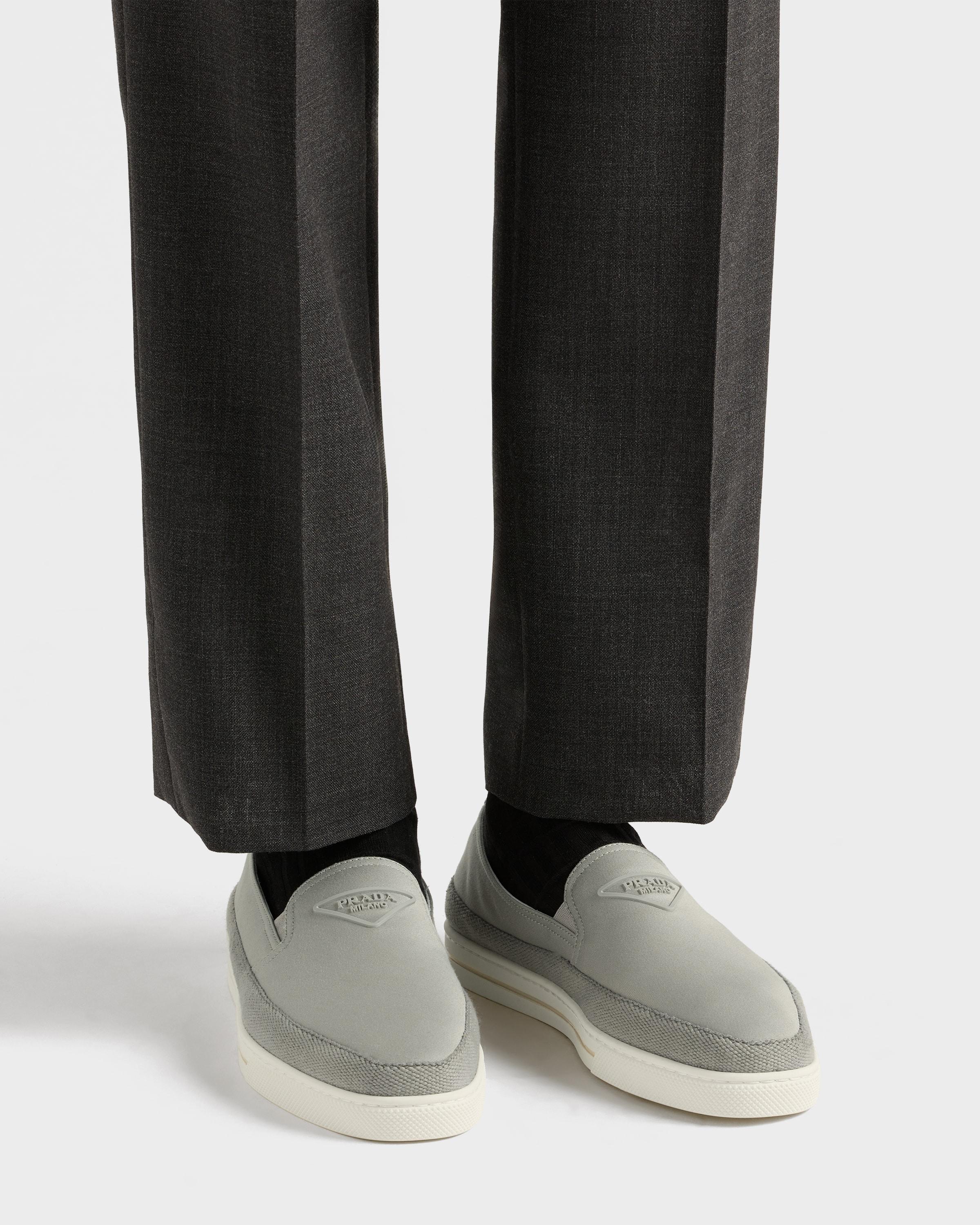 Prada Cotton Canvas Slip-Ons in White for Men | Lyst