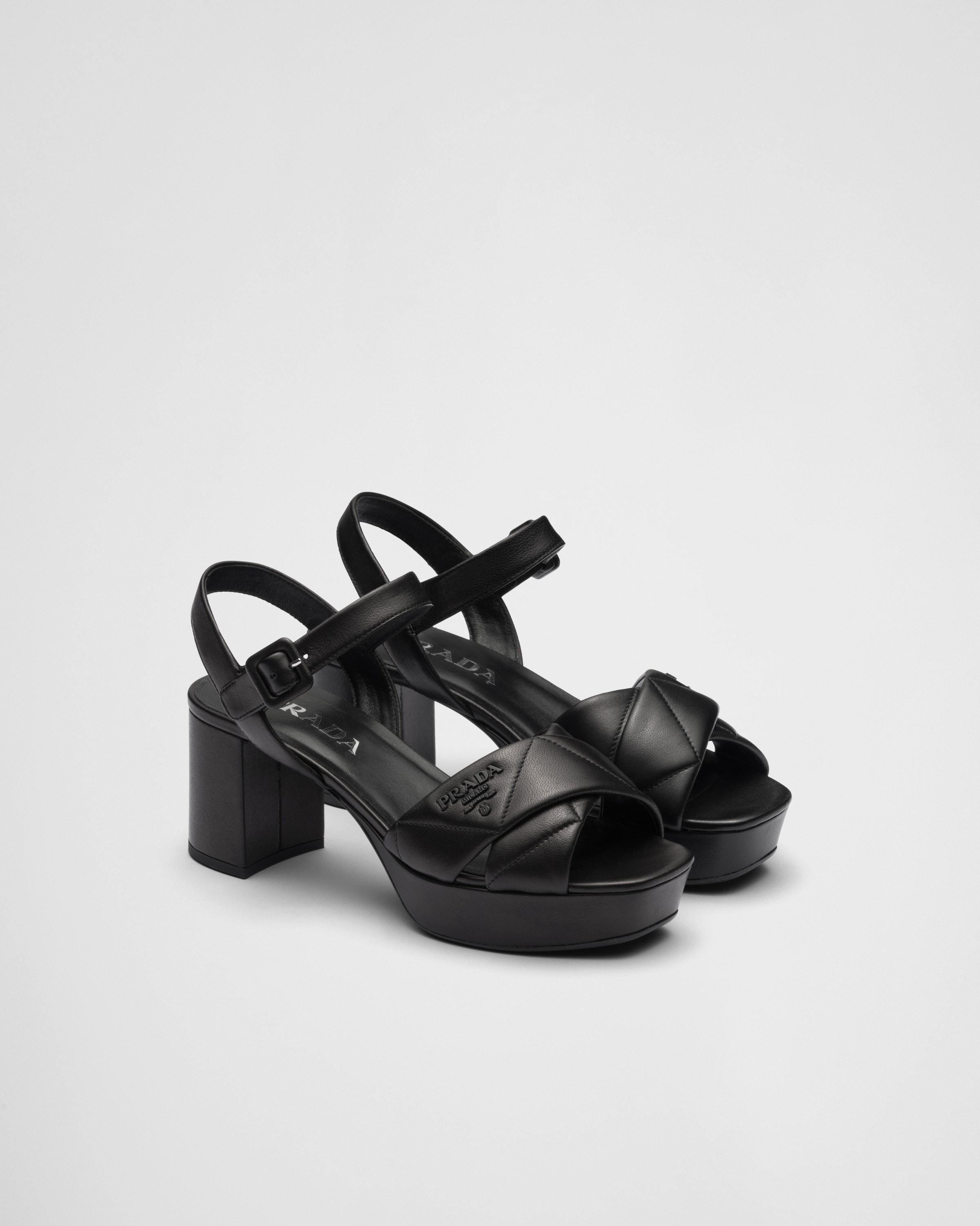 Prada Quilted Leather Platform Sandals 65 in Black Lyst UK