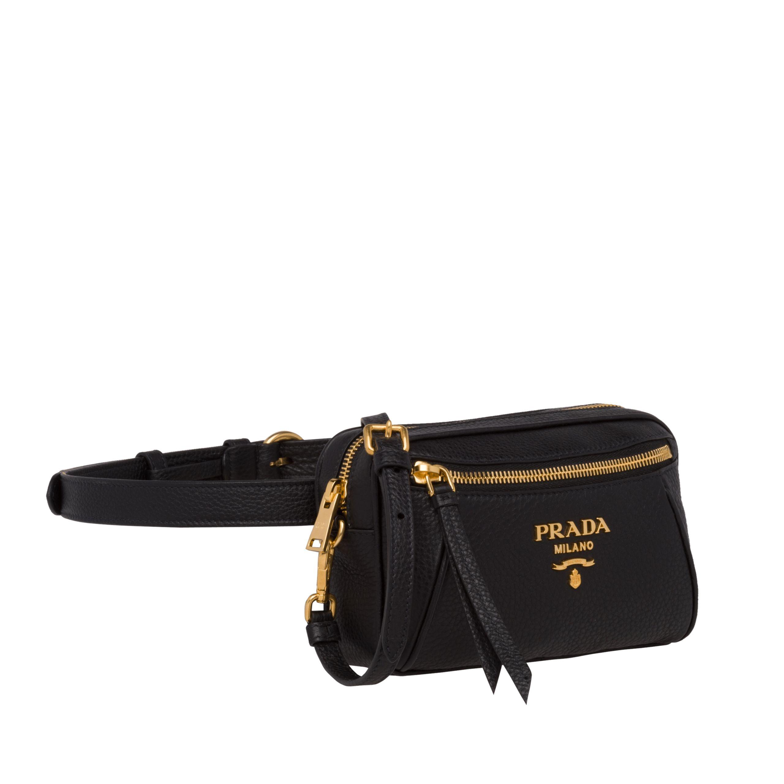 Prada Calf Leather Belt Bag in Black Lyst