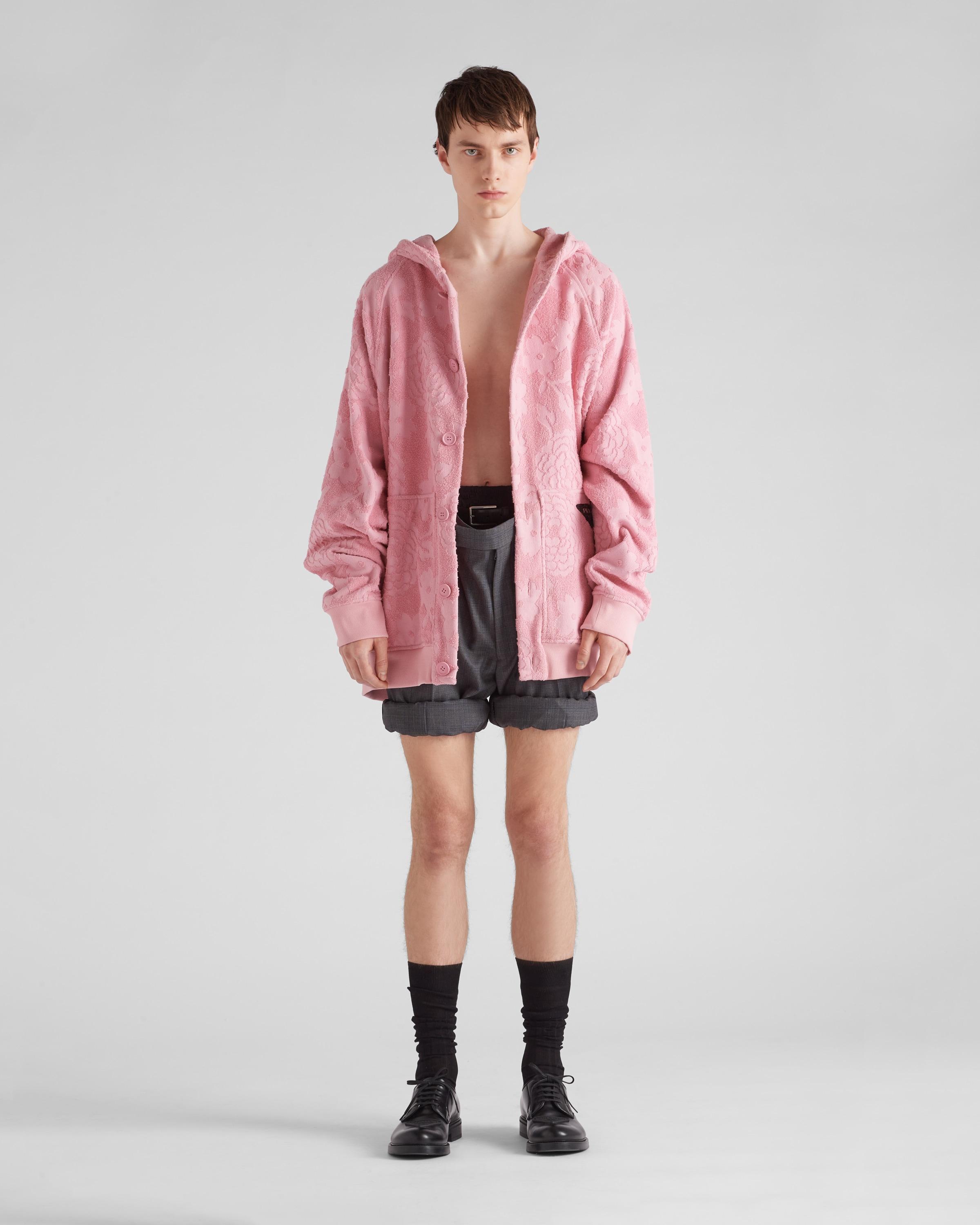 Prada Jacquard Terrycloth Hoodie in Pink for Men | Lyst