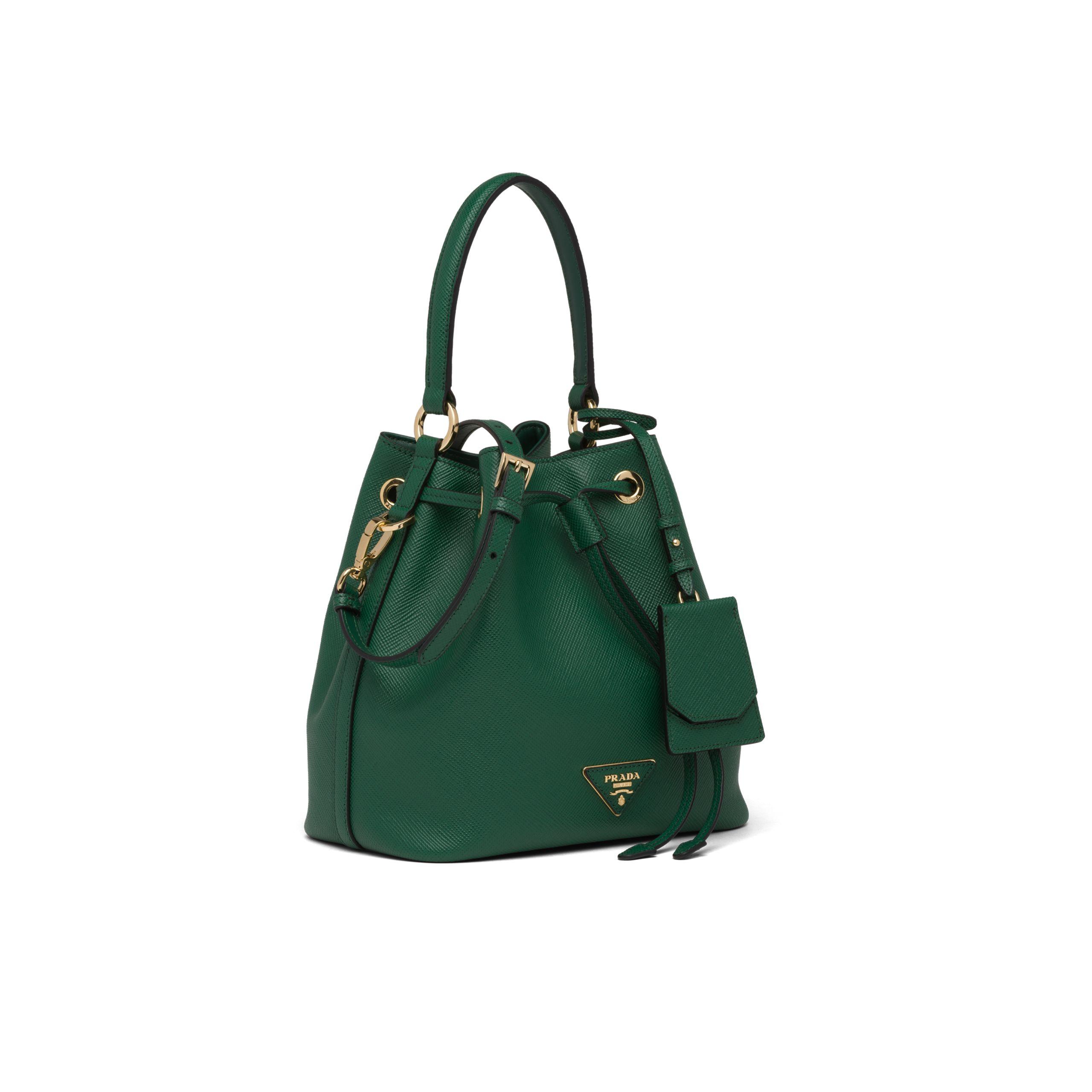 prada bucket bag green