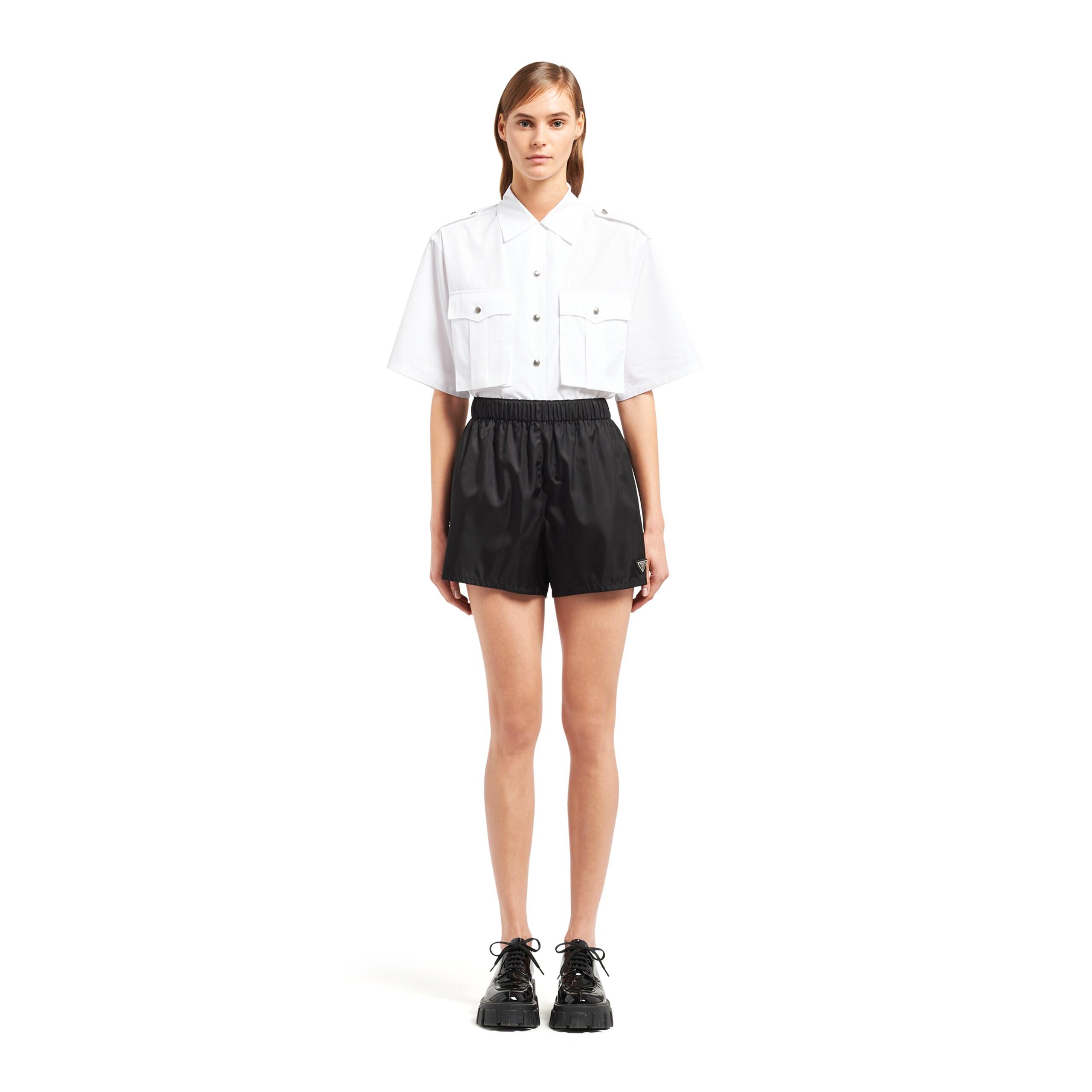Prada Nylon Gabardine Shorts in Black | Lyst