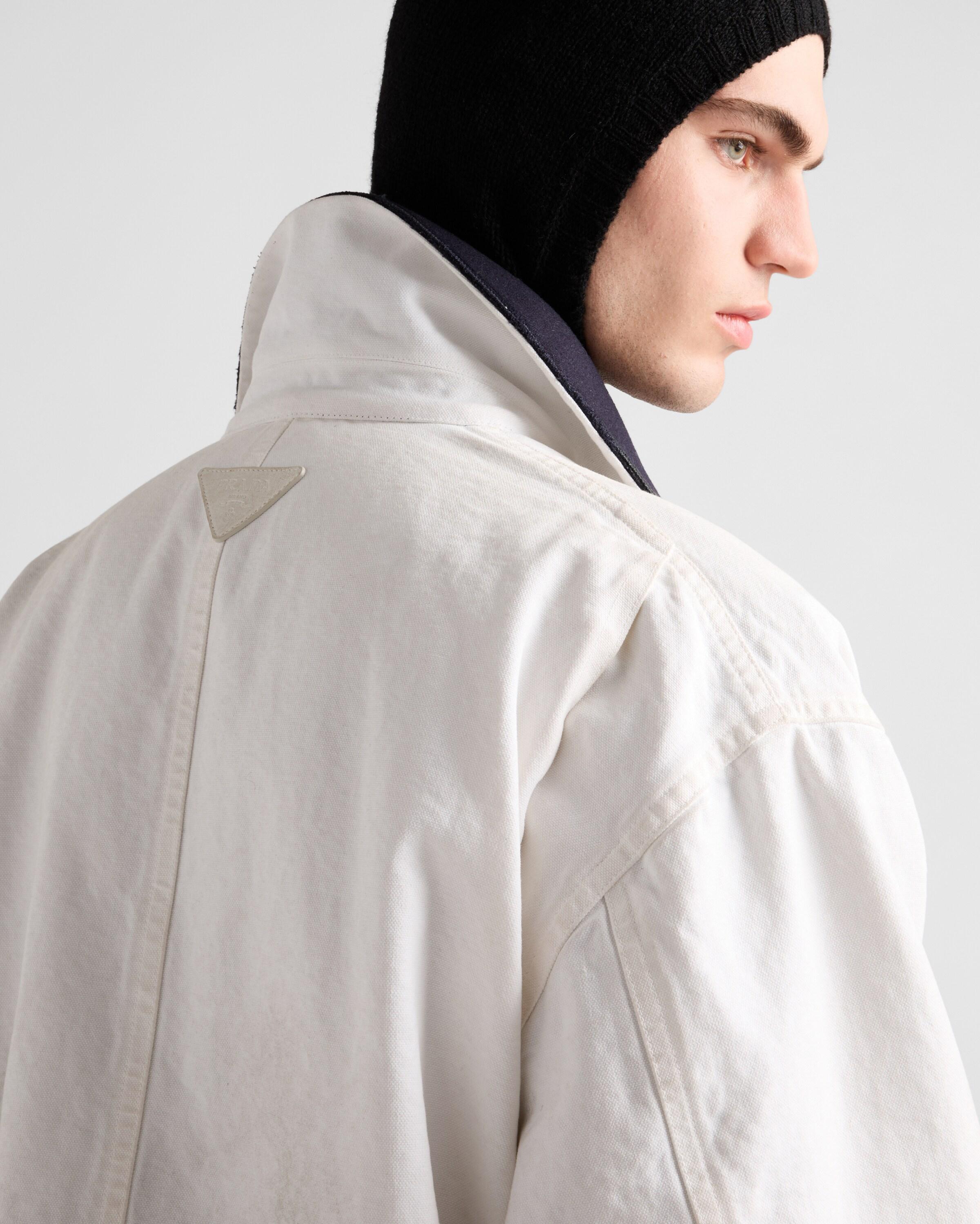 LA3809 PRADA プラダ フリンジ コットンジャケット ホワイト 38 ホワイト Re-Nylon ジャケット | PRADA