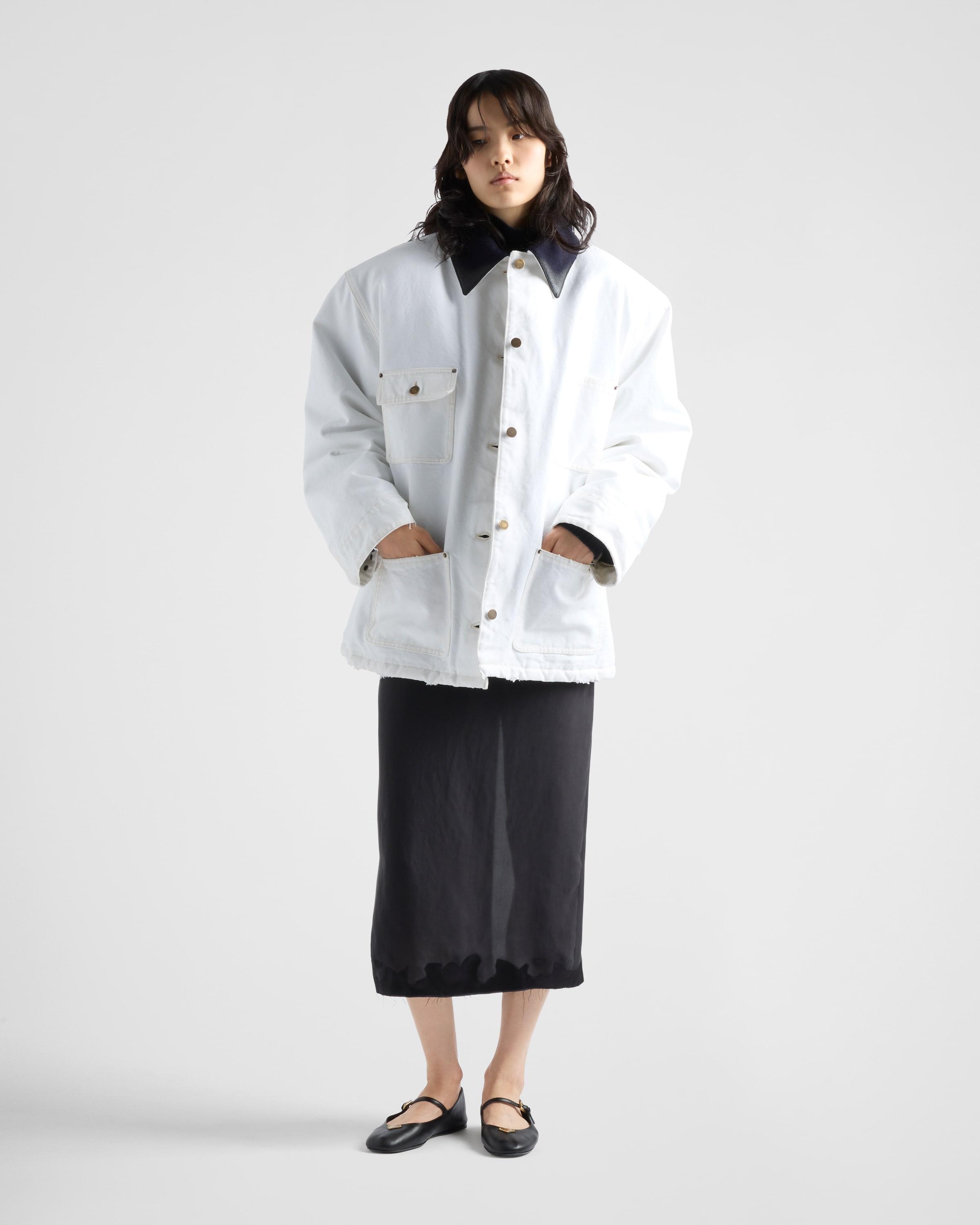 Prada Technical Canvas Blouson Jacket in White | Lyst