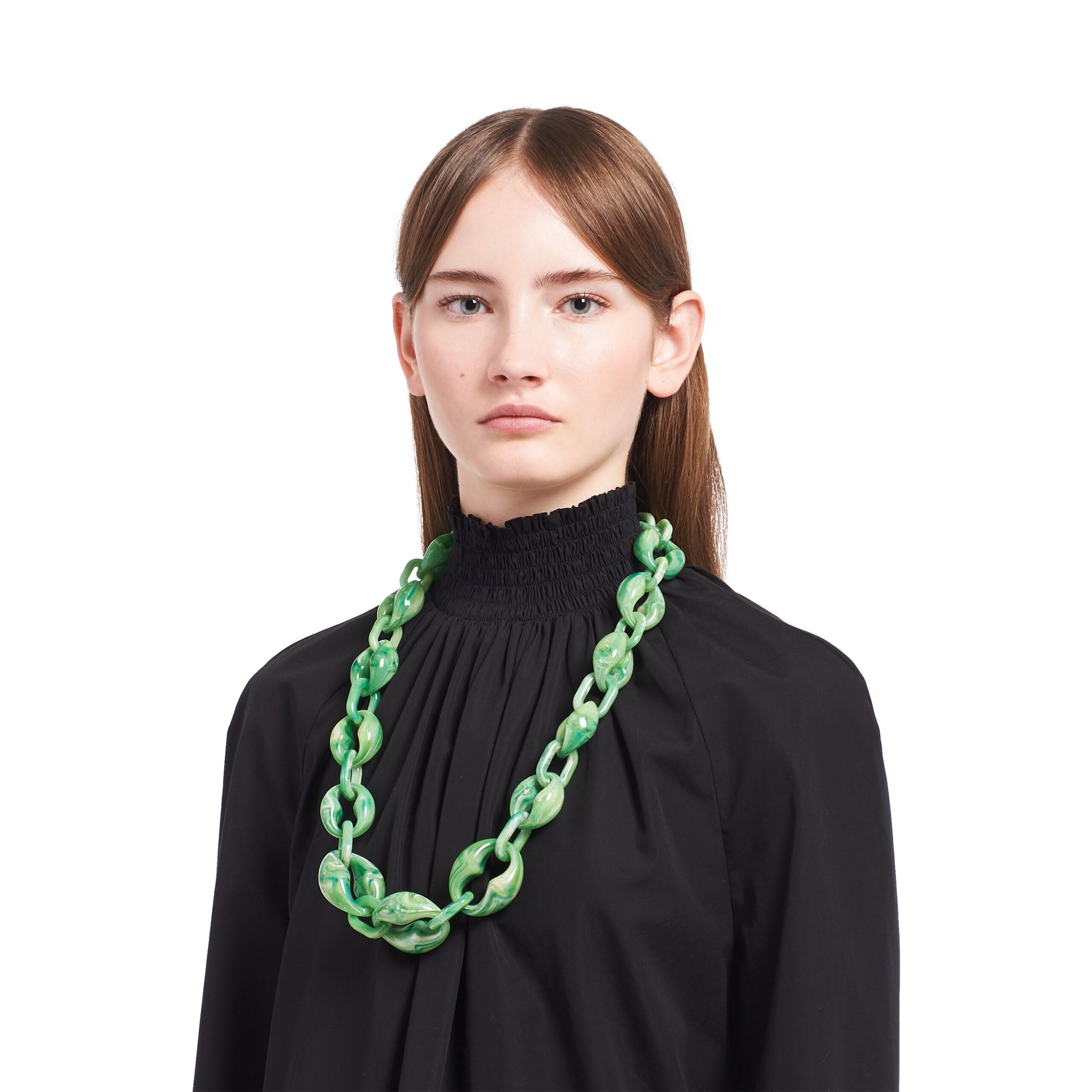 Prada Plexiglass Necklace in Green - Lyst