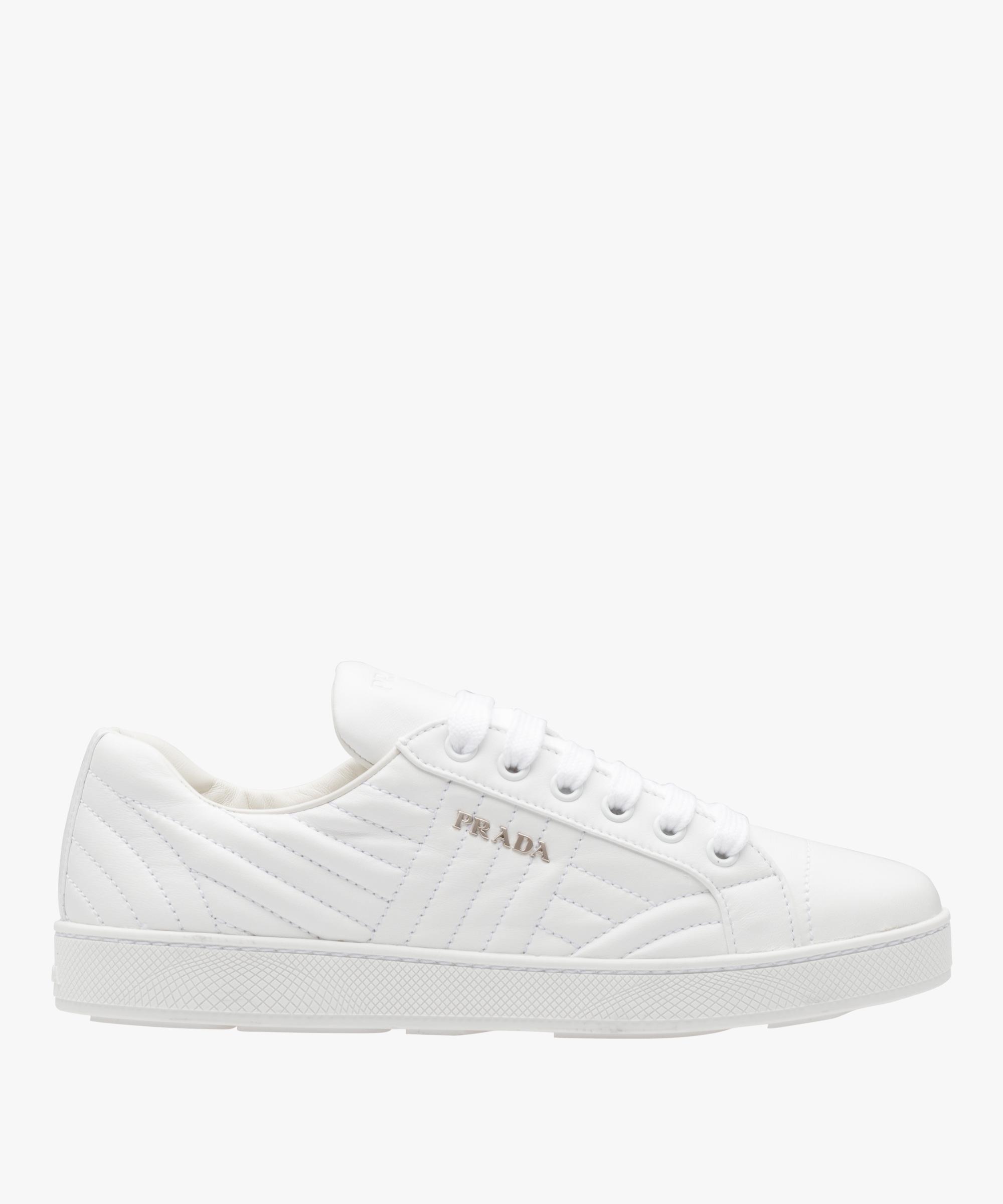 Prada Nappa Leather Sneakers in White 