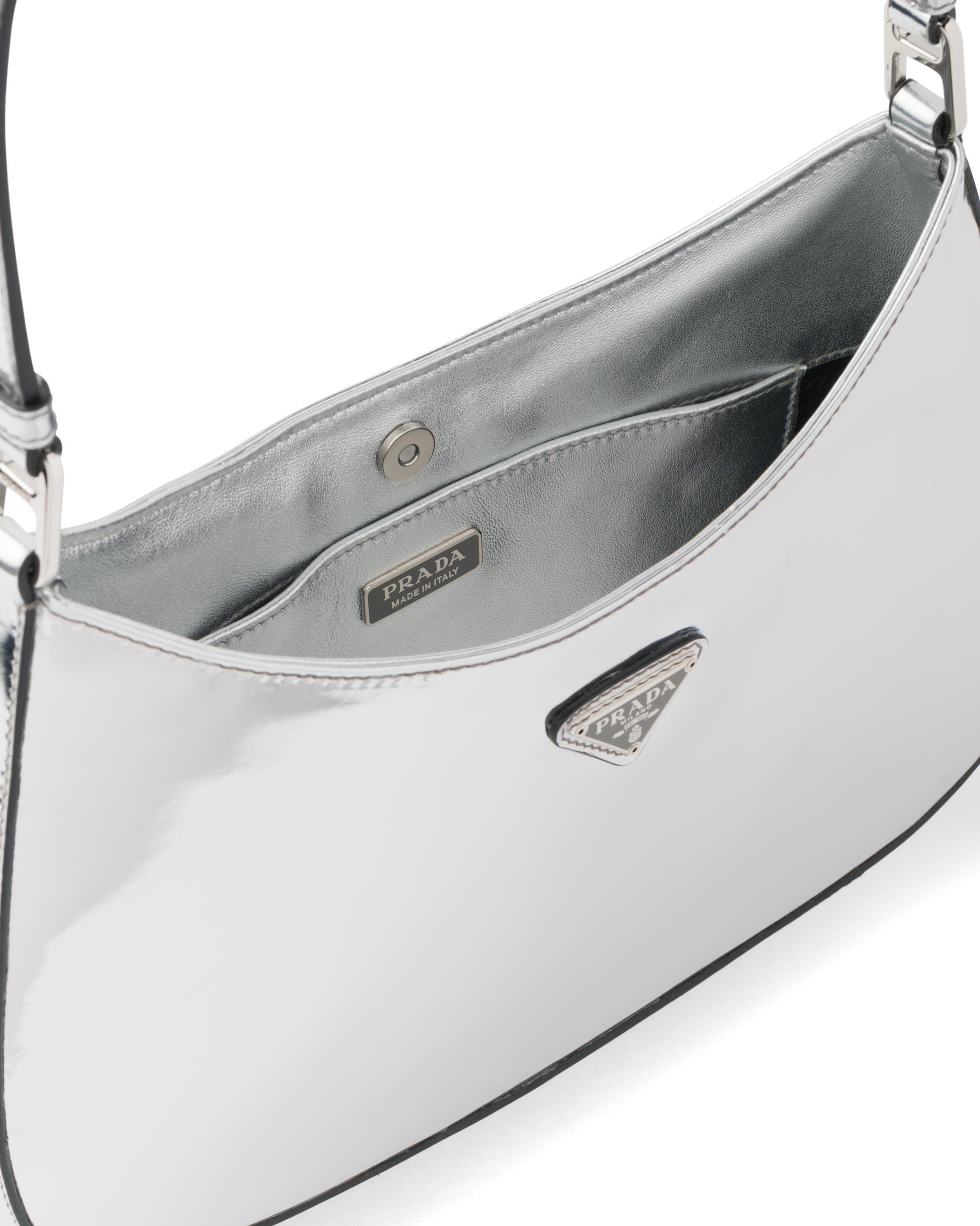 Prada Cleo Brushed Leather Shoulder Bag in Silver (Metallic) Lyst