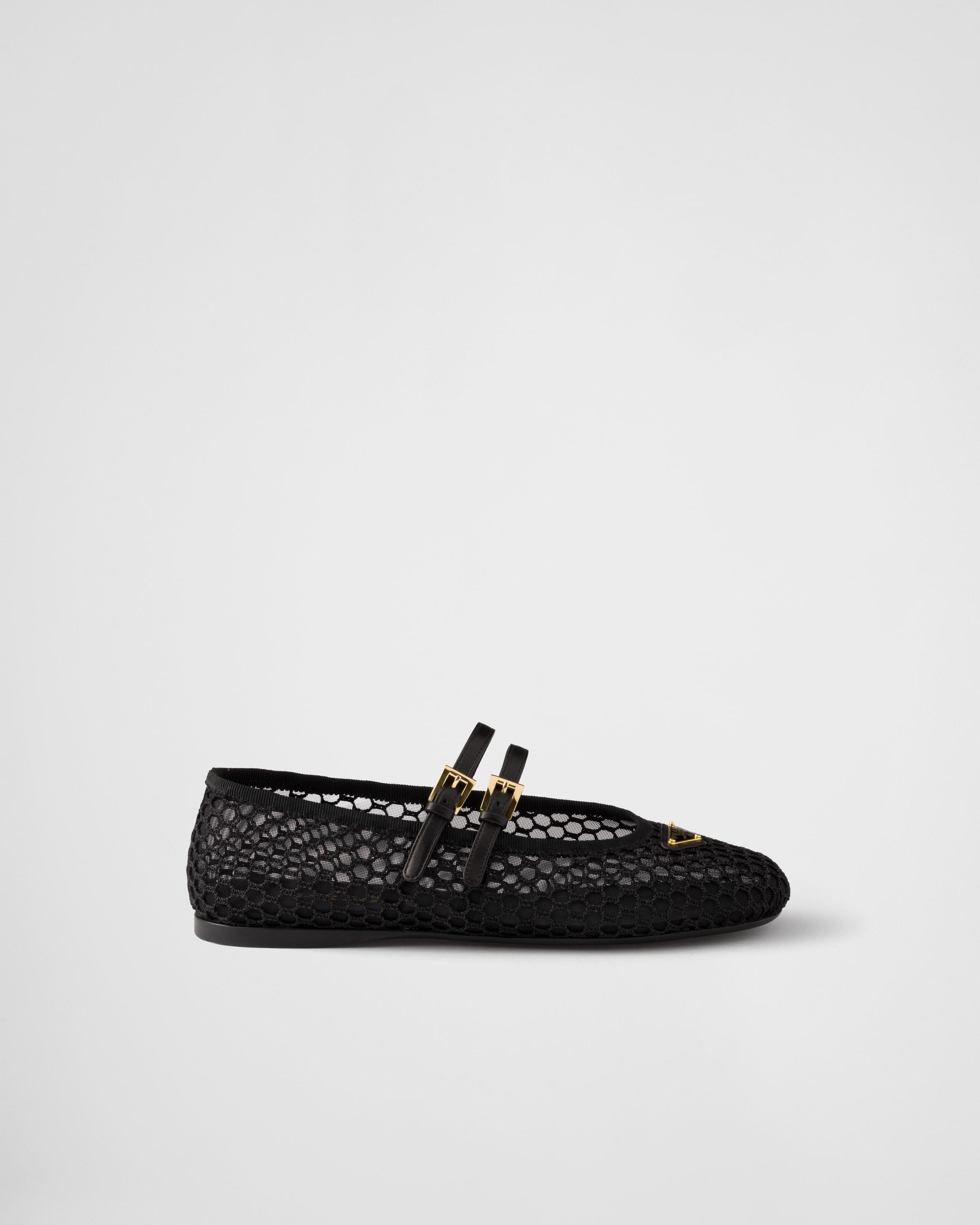 Prada Mesh Fabric Ballerinas in Black | Lyst