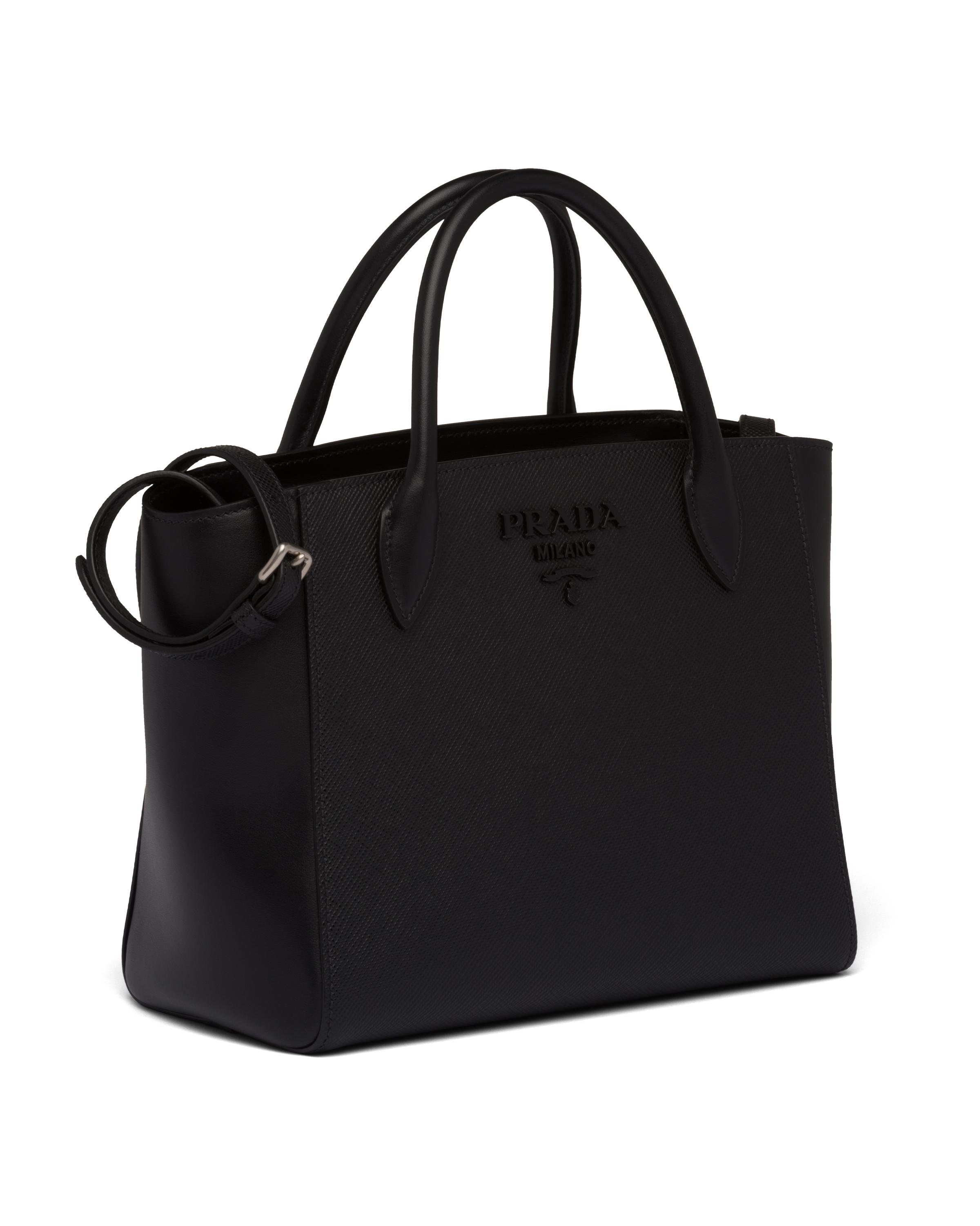 Prada Synthetic Monochrome Handbag in Black - Lyst