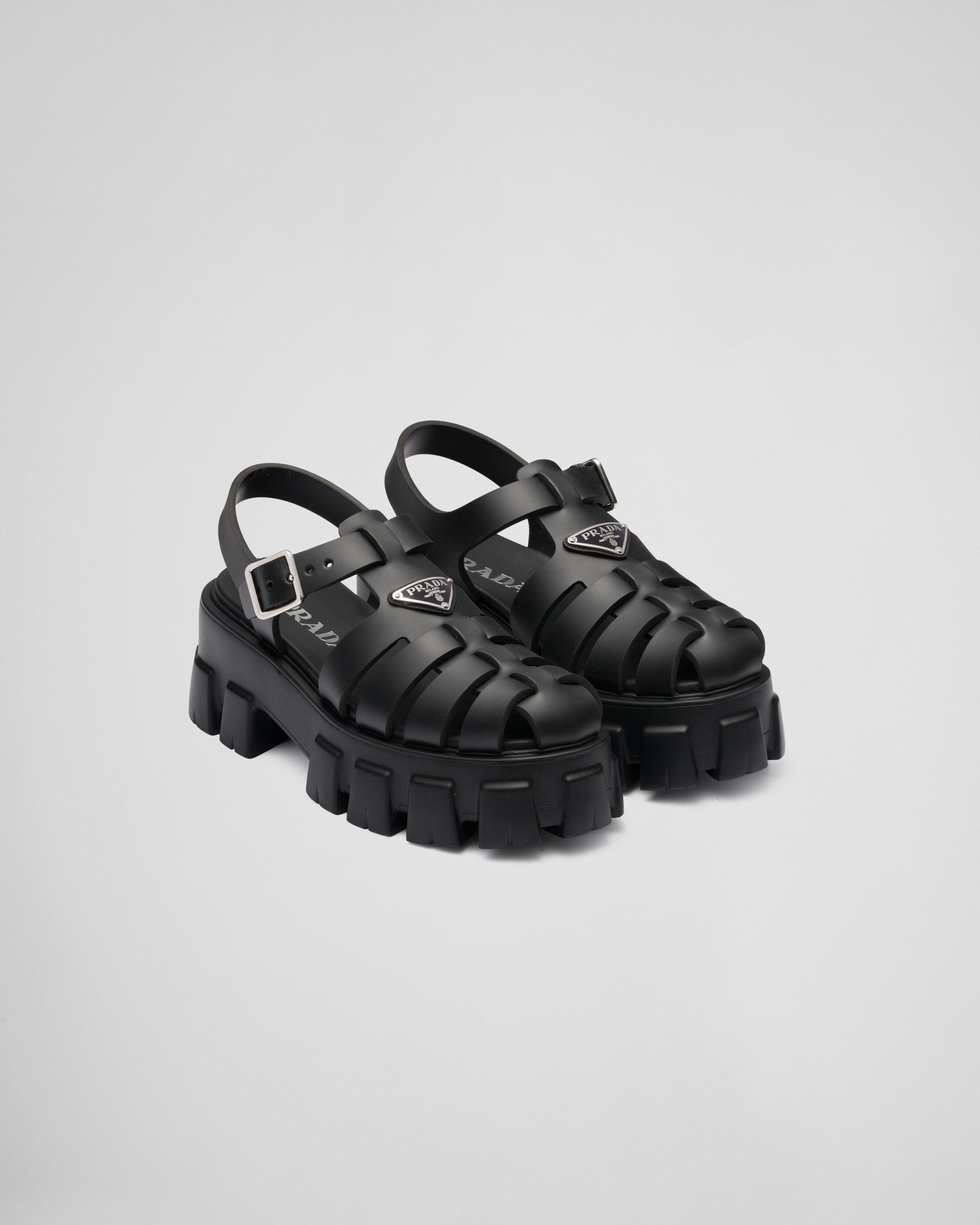 Prada Foam Rubber Sandals in Black | Lyst
