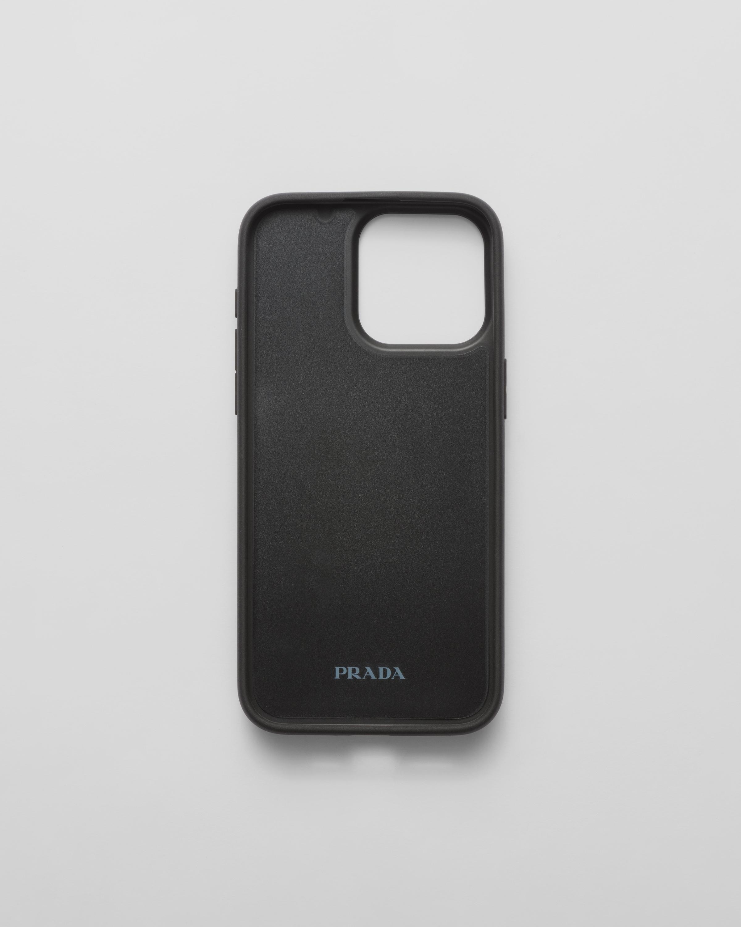 PRADA iPhone15Pro ケース　ダークグリーン Prada Saffiano Leather Cover For Iphone 15 Pro Max in Green for