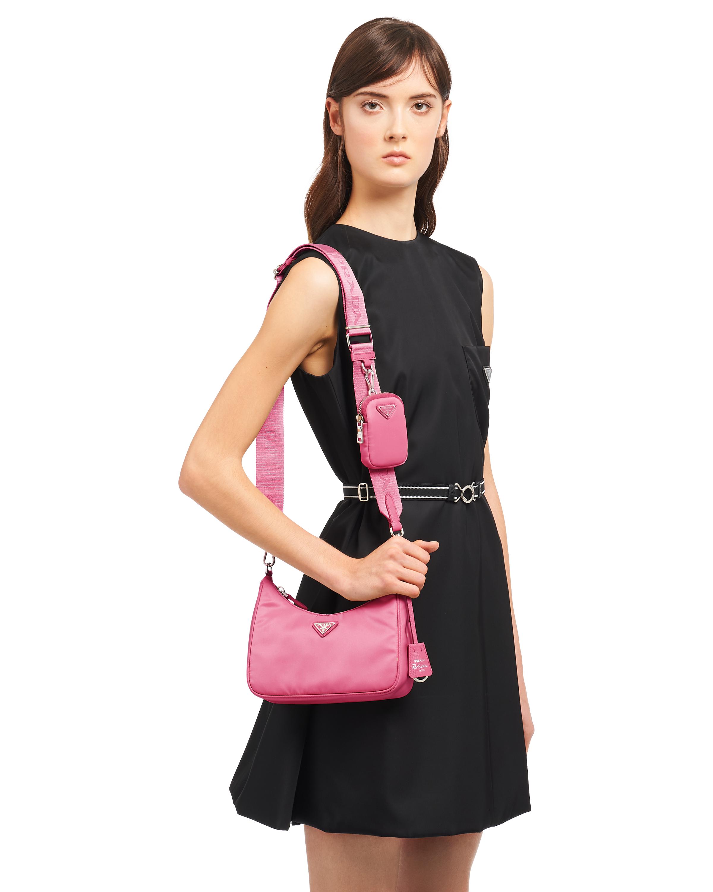 Prada Re-edition 2005 Nylon Shoulder Bag in Pink | Lyst